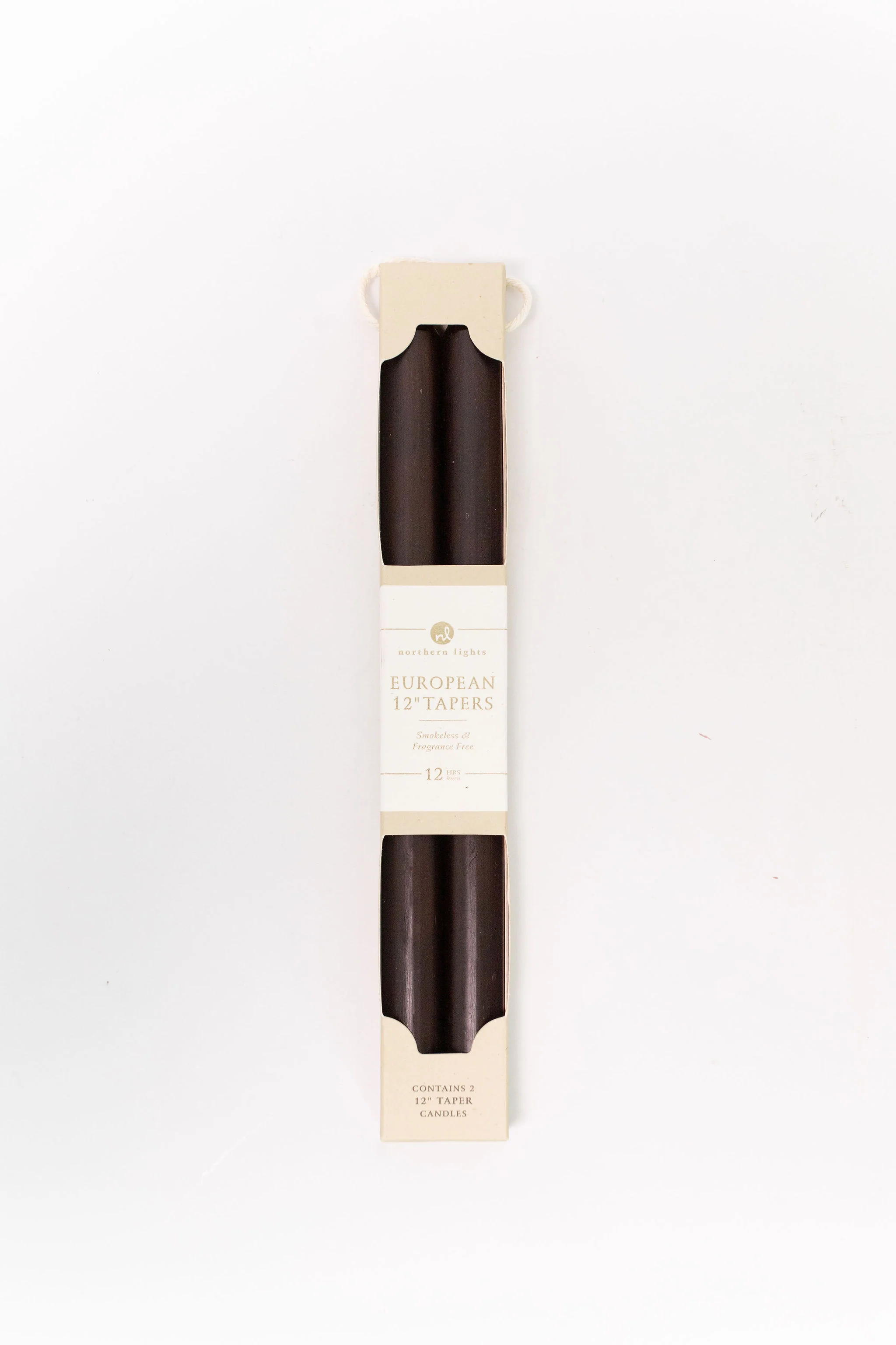 12" Taper Candles - Set of 2 - Brown - Image 2