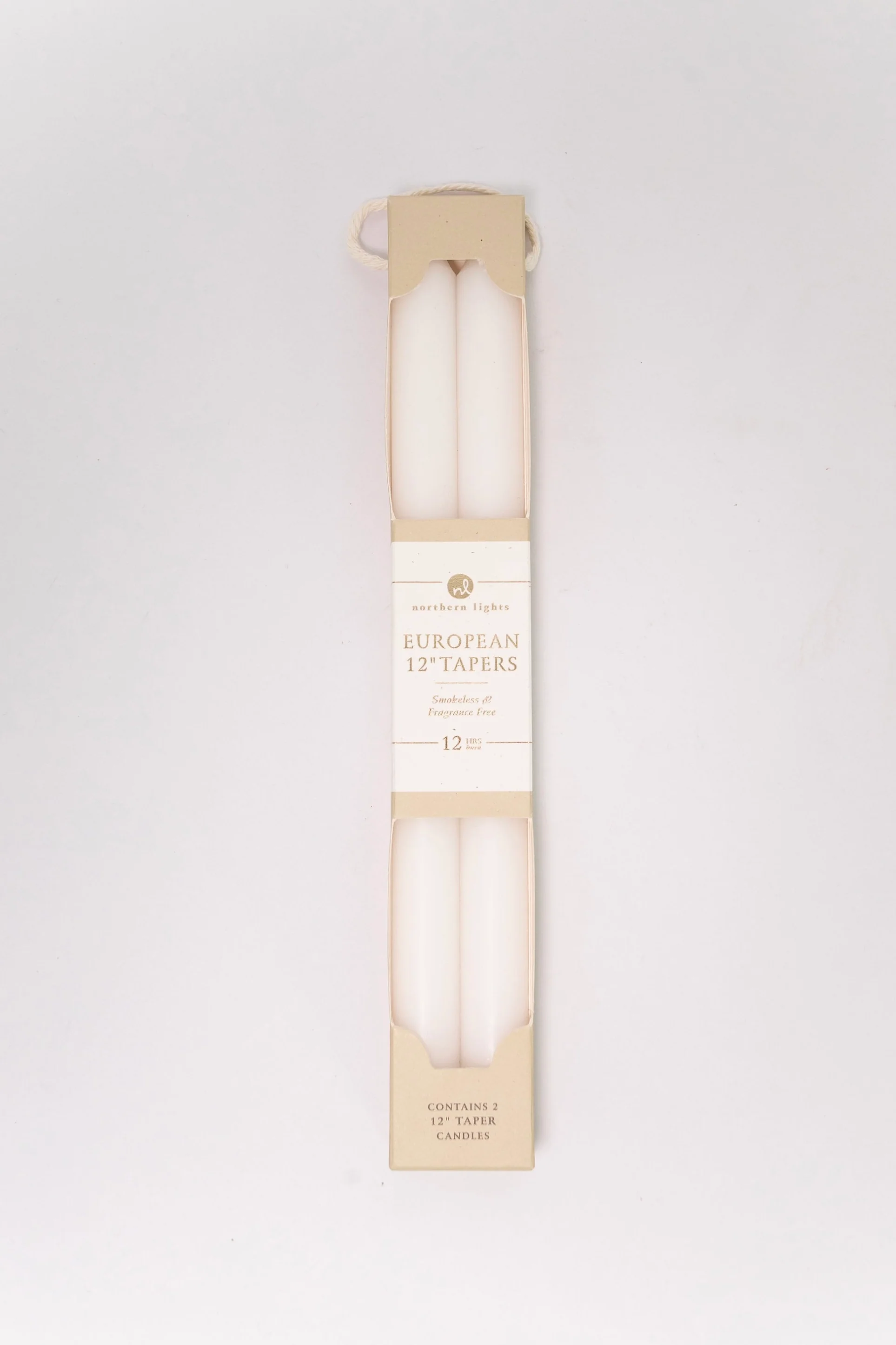 12" Taper Candles - Set of 2 - White - Image 2