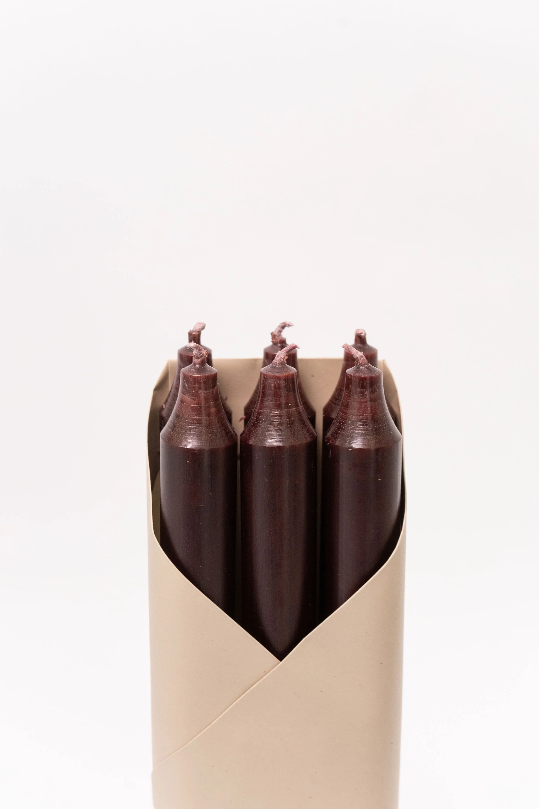 12" Taper Candles - Set of 6 - Brown - Image 2