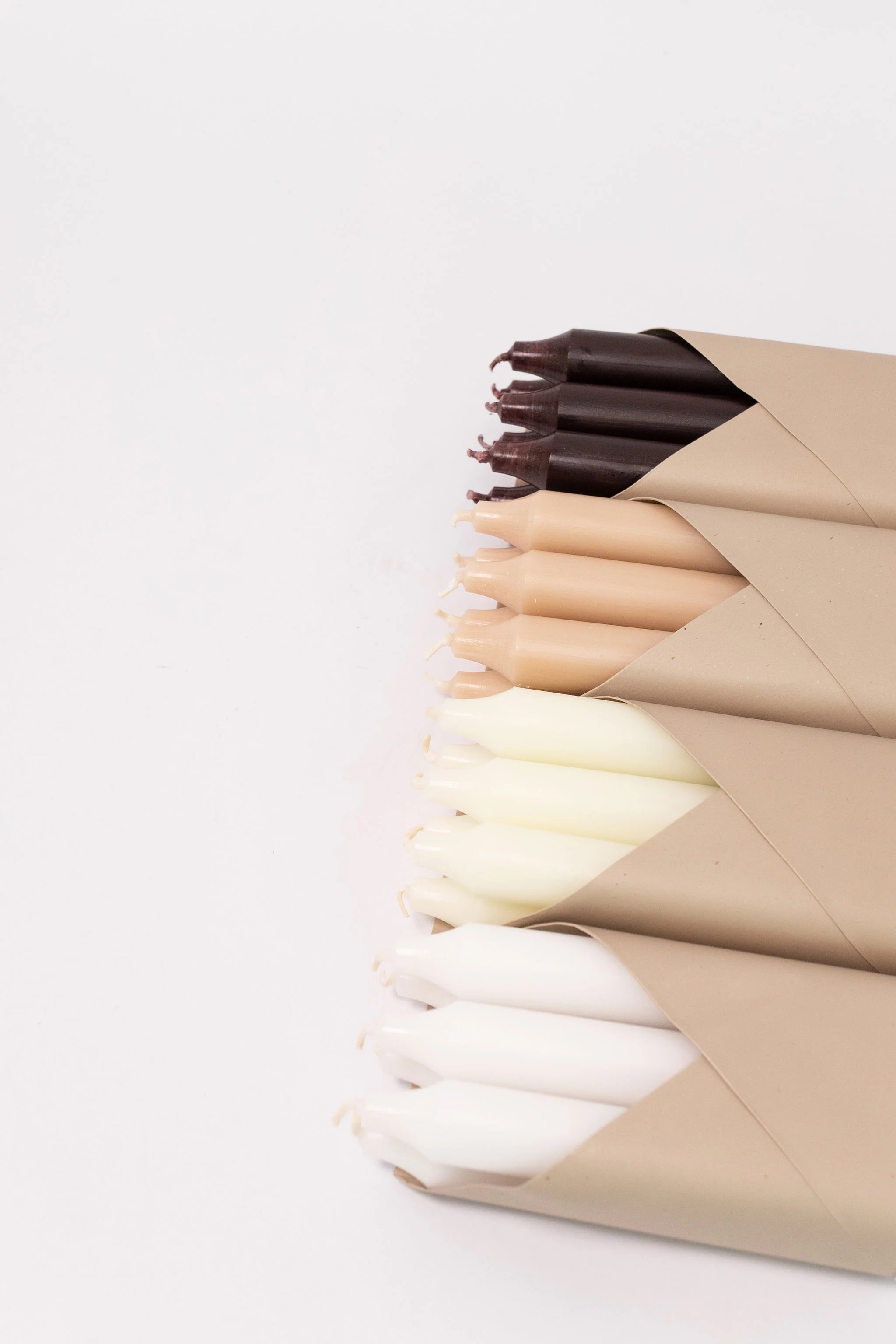12" Taper Candles - Set of 6 - Brown - Image 3