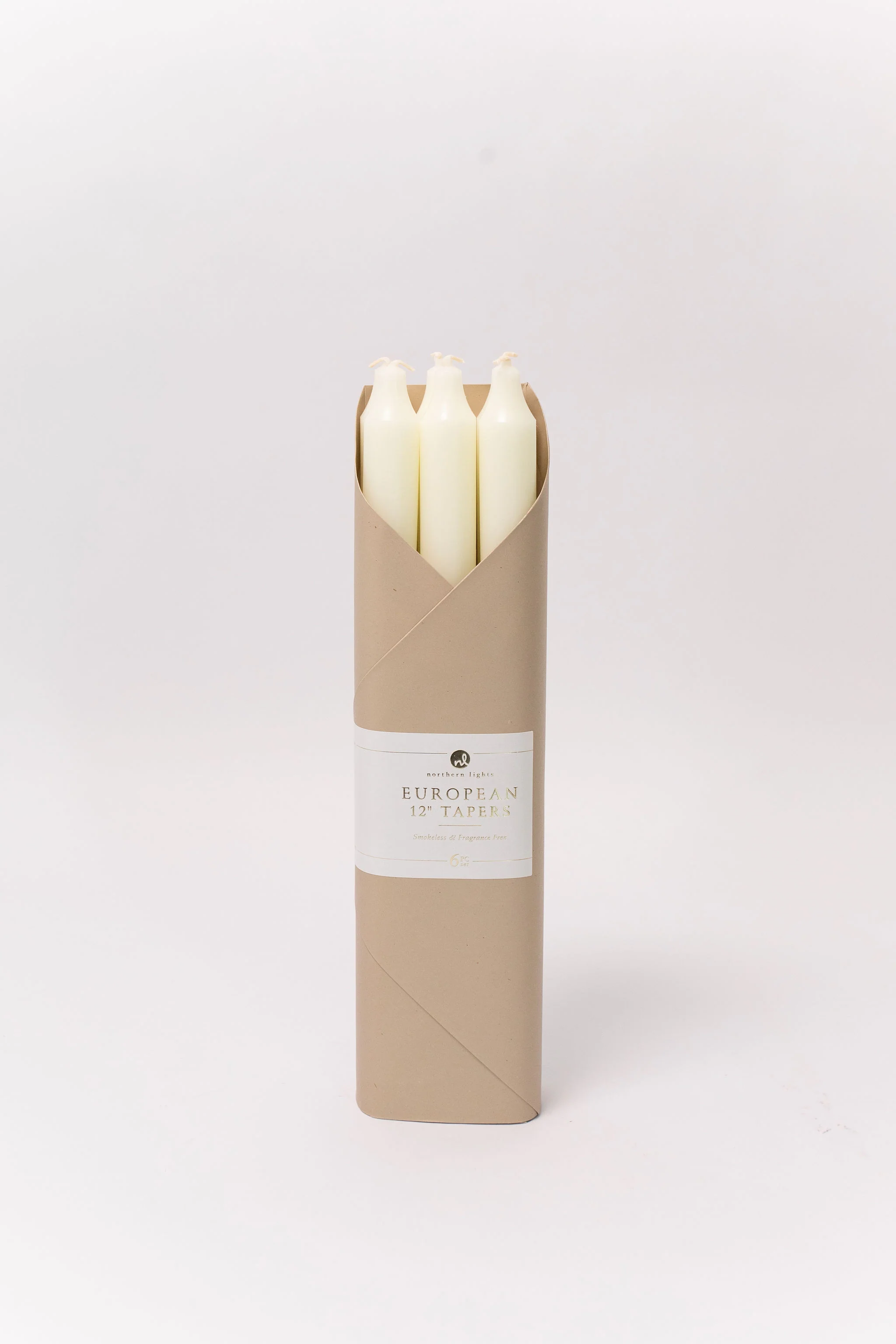 12" Taper Candles - Set of 6 - Ivory