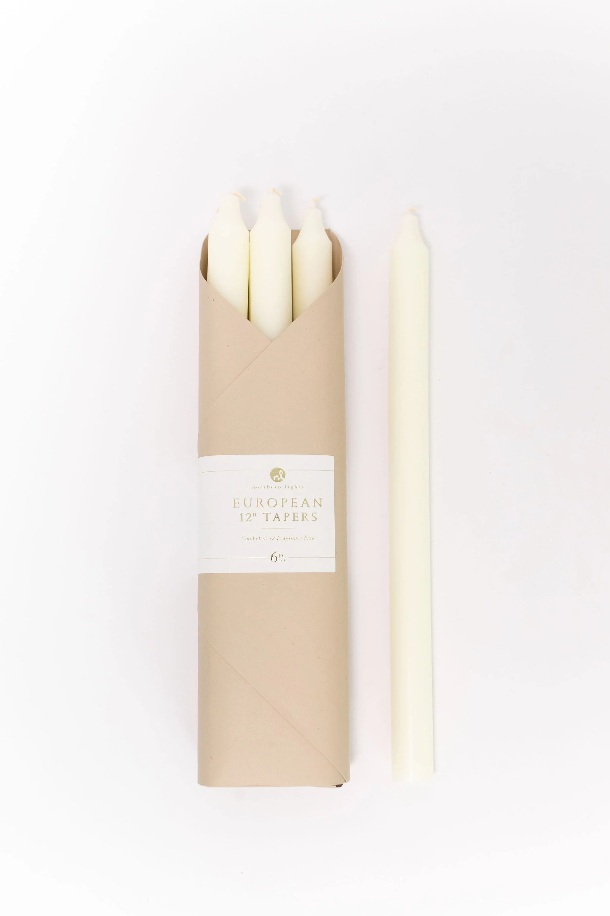 12" Taper Candles - Set of 6 - Ivory - Image 4