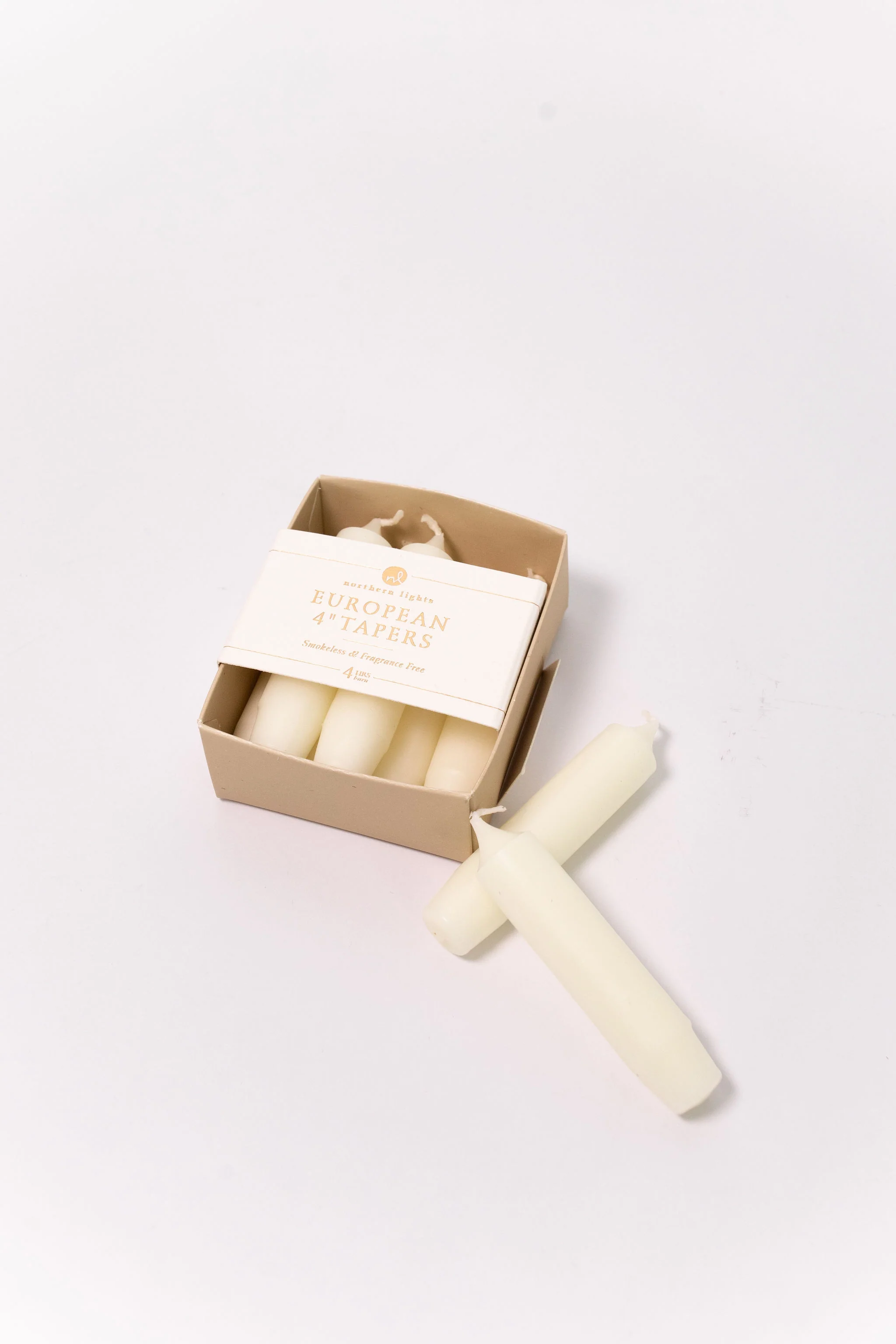 4" Taper Candles - Set of 8 - Ivory