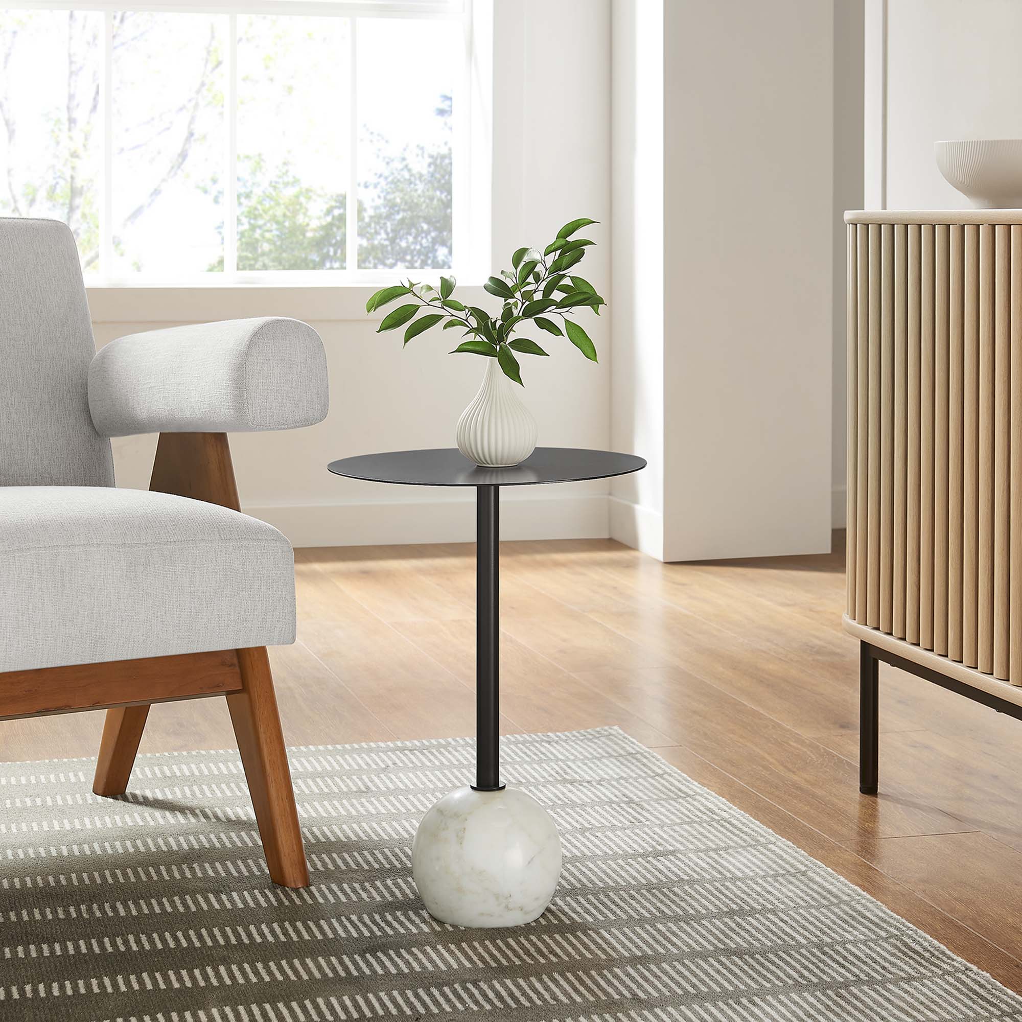Aliza Round Marble Side Table - Image 2