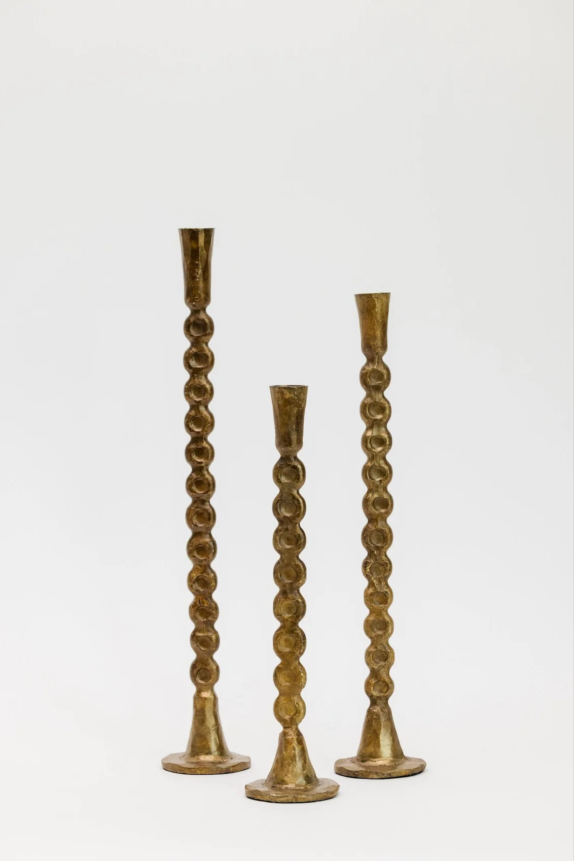 Arnett Taper Holders - Antique Brass - Set of 3