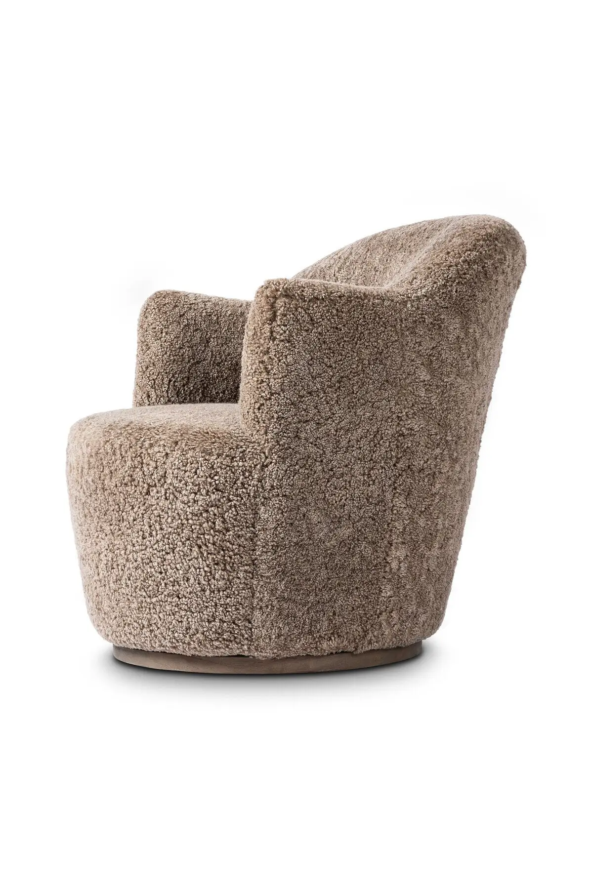 Aurora Swivel Chair - Taupe Shearling - Image 3