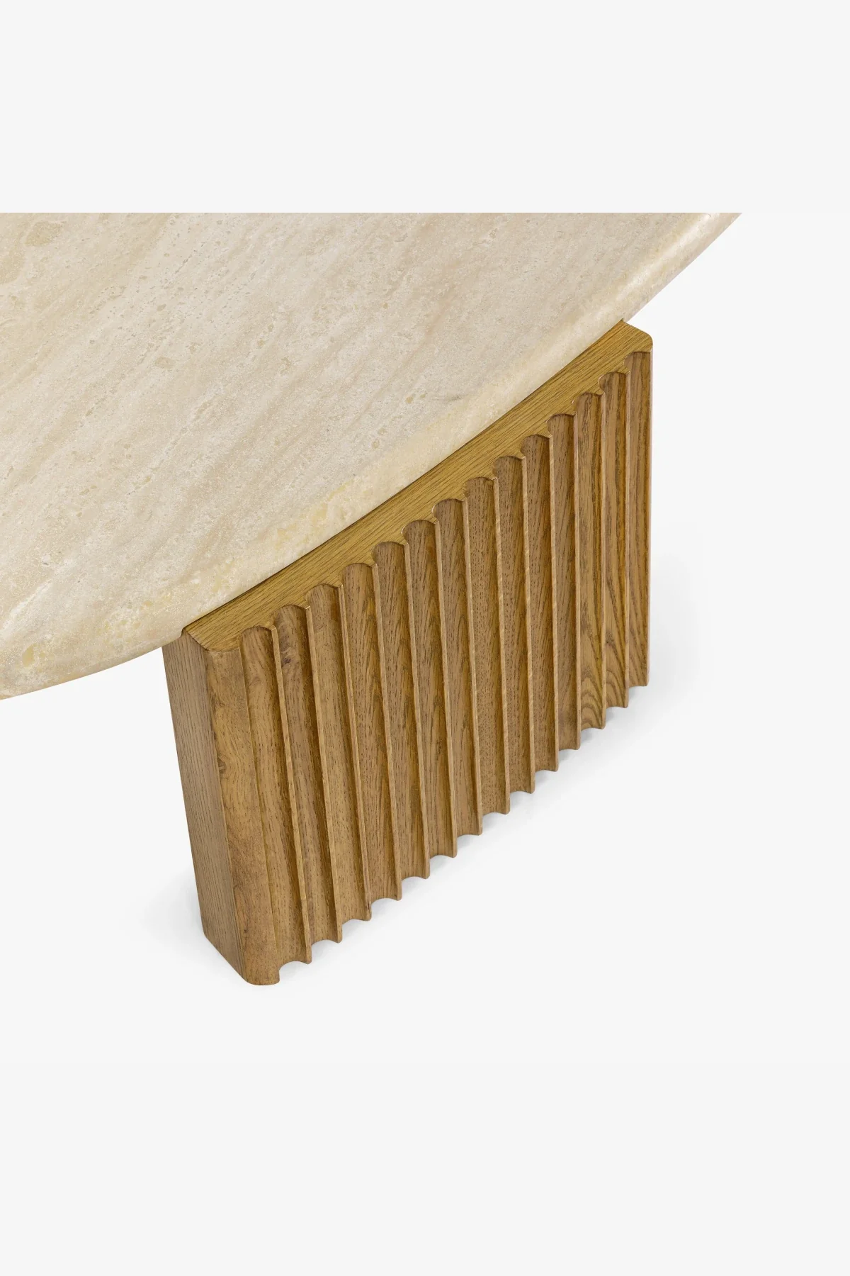 Bakari Oak & Travertine Coffee Table - Image 7