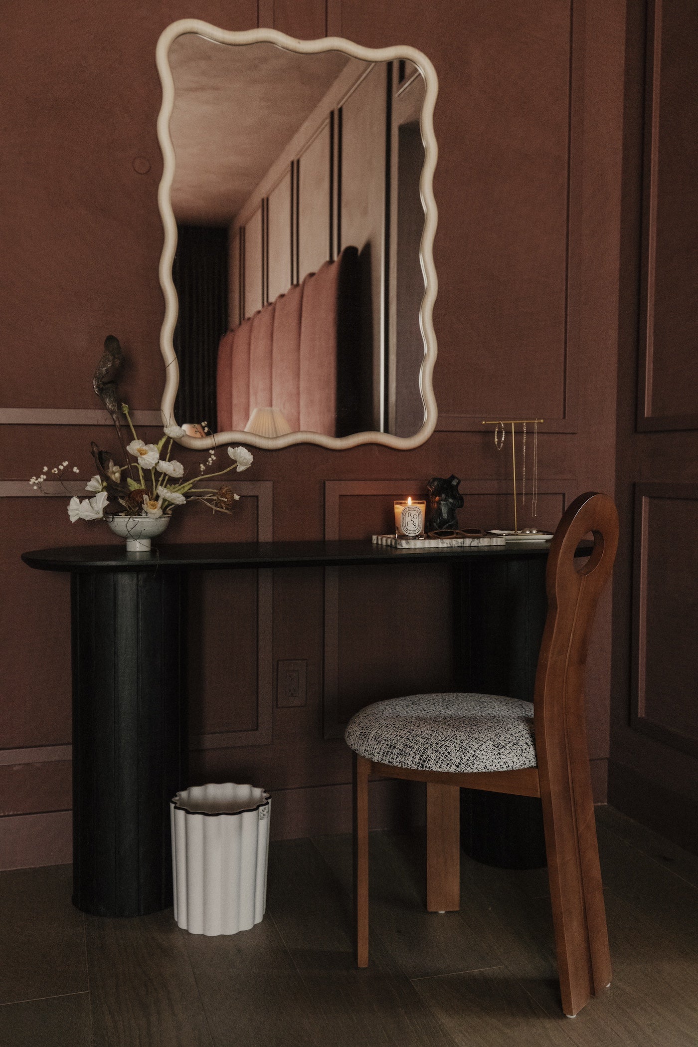 Bayside Wooden Squiggle Framed Mirror - Image 2