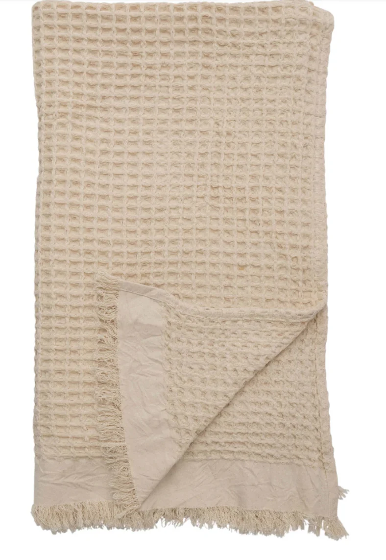 Benson Waffle Throw - Beige