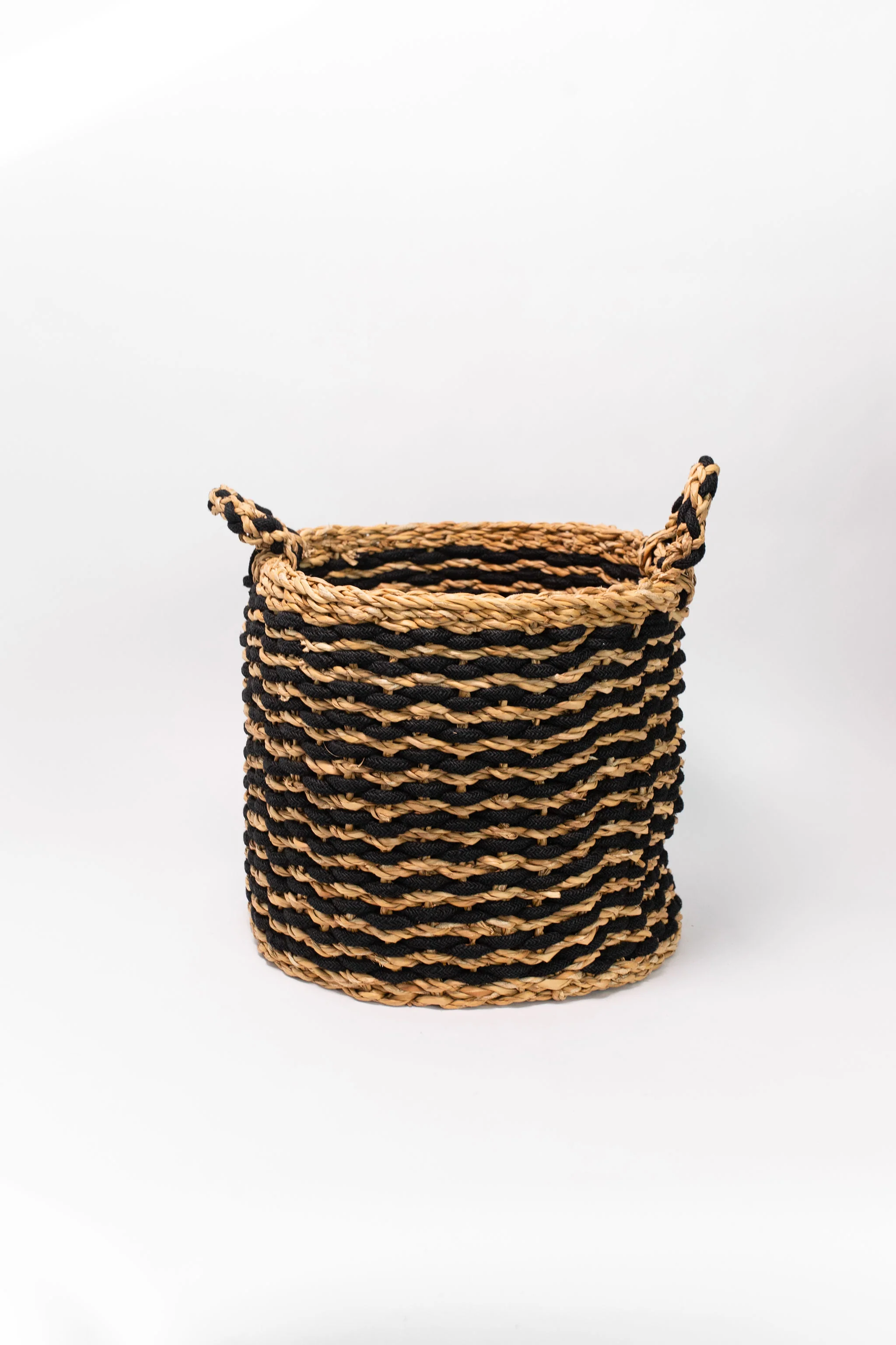Black Striped Seagrass Baskets - Set of 3 - Image 6