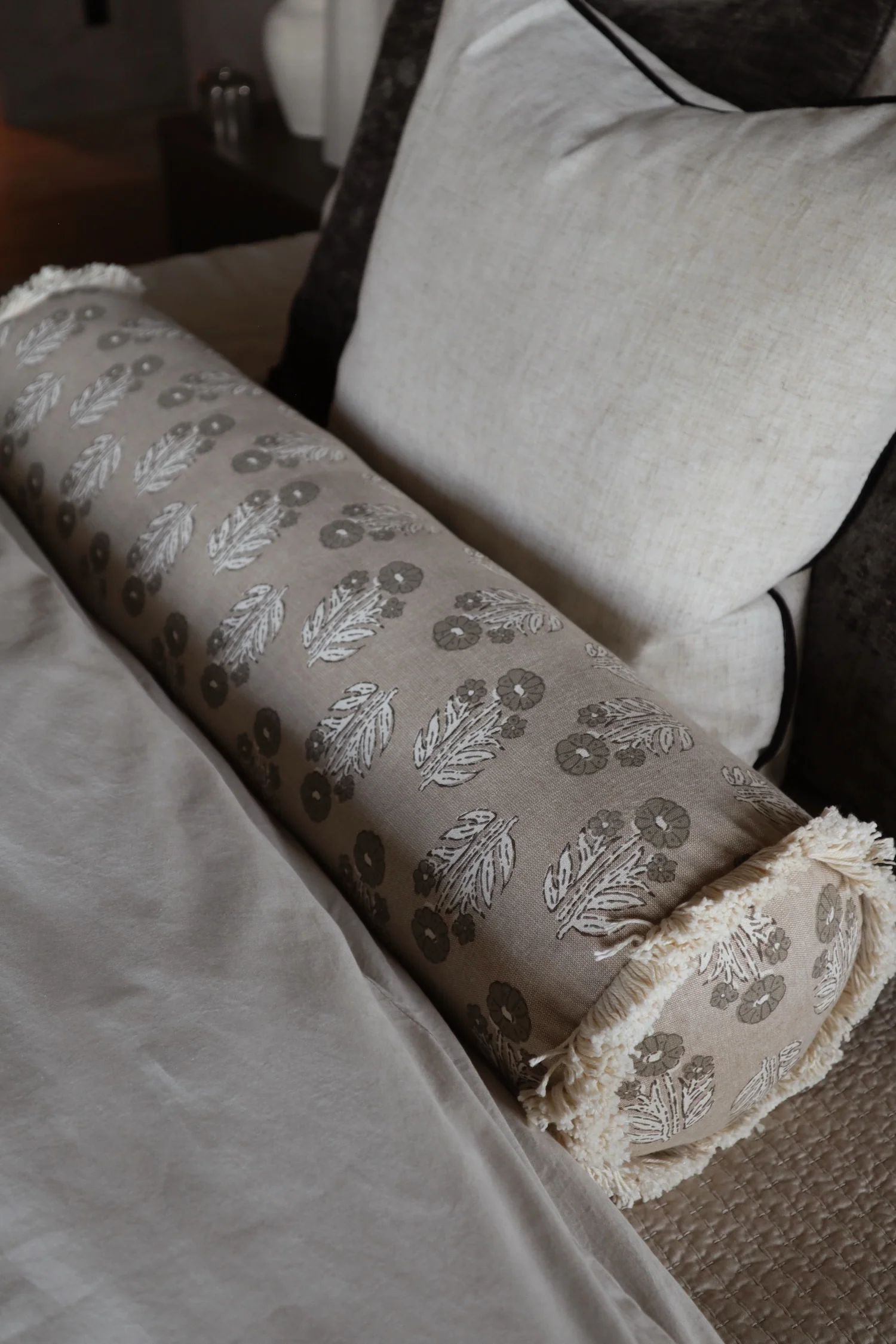 Block Print Bolster - 7"x30"