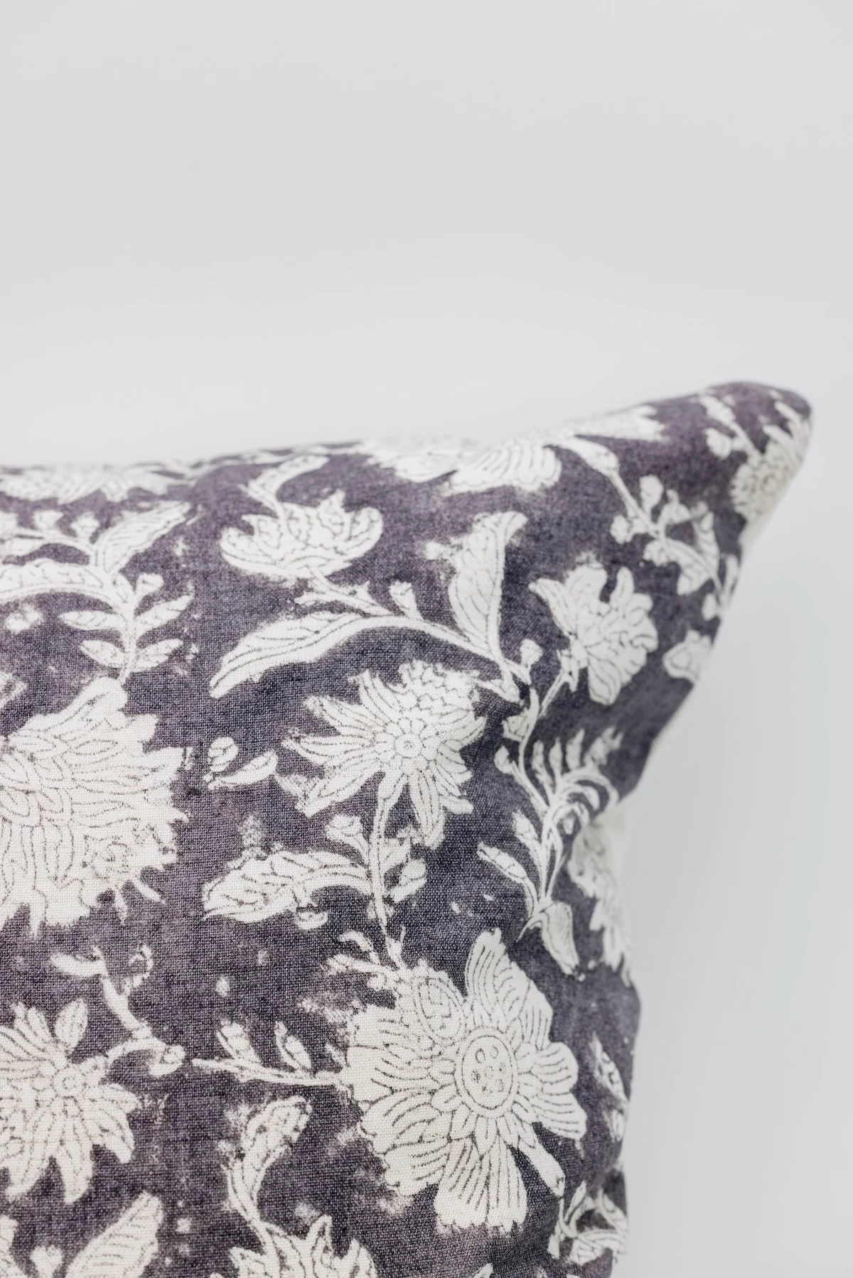 Block Print Floral Pillow - 20"x20" - Image 2