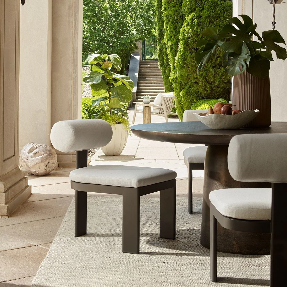 Bolster Back Outdoor Dining Chair - Image 2