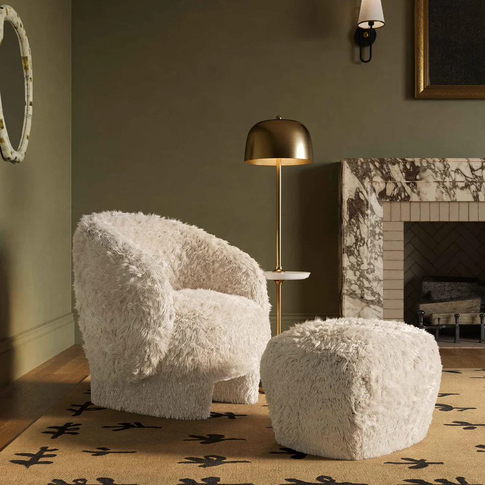 Britt Shearling Ottoman - Image 7