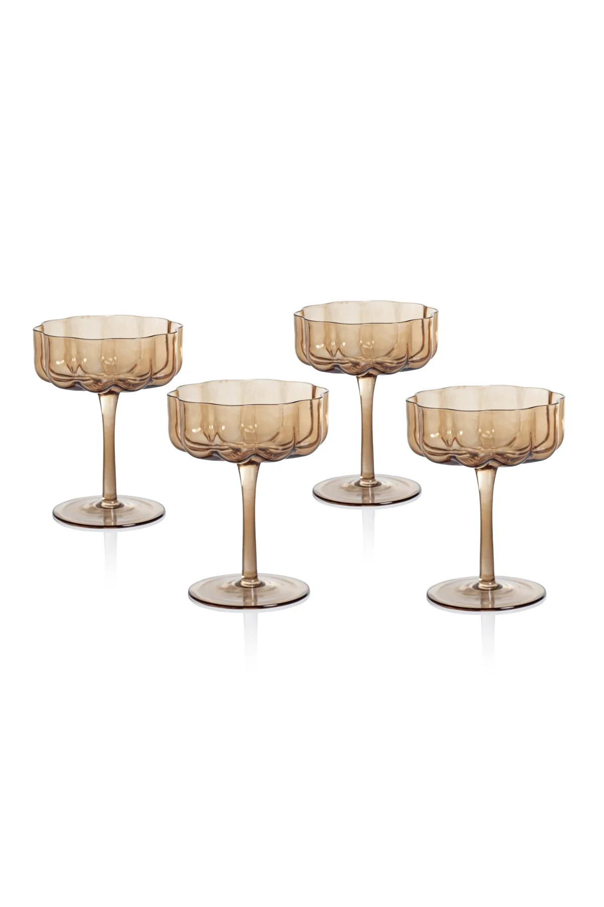 Brown Reinhard Handblown Coupe Glasses - Set of 4 - Image 2