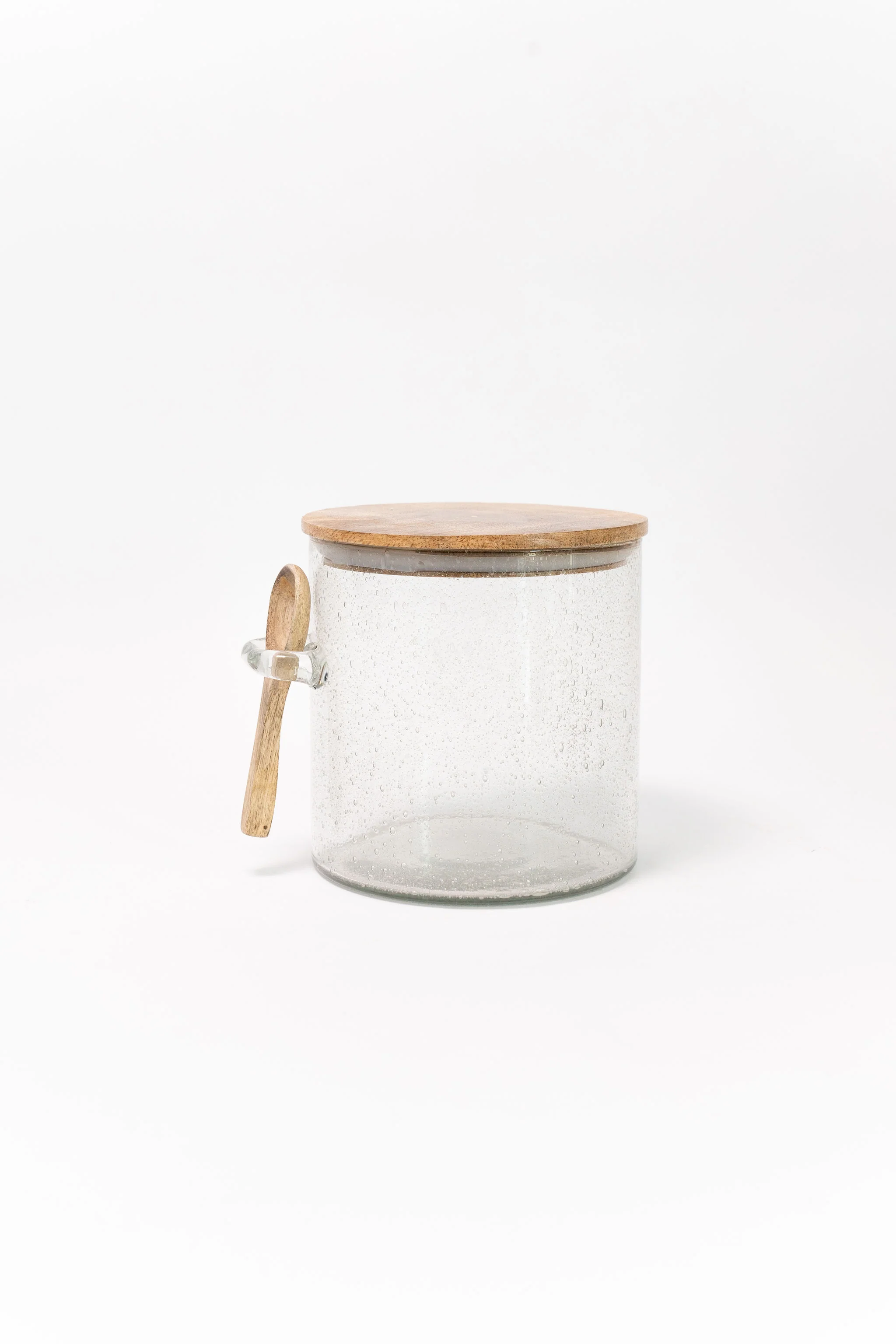 Bubble Glass Canister with Wooden Spoon - 3 Sizes - Image 4