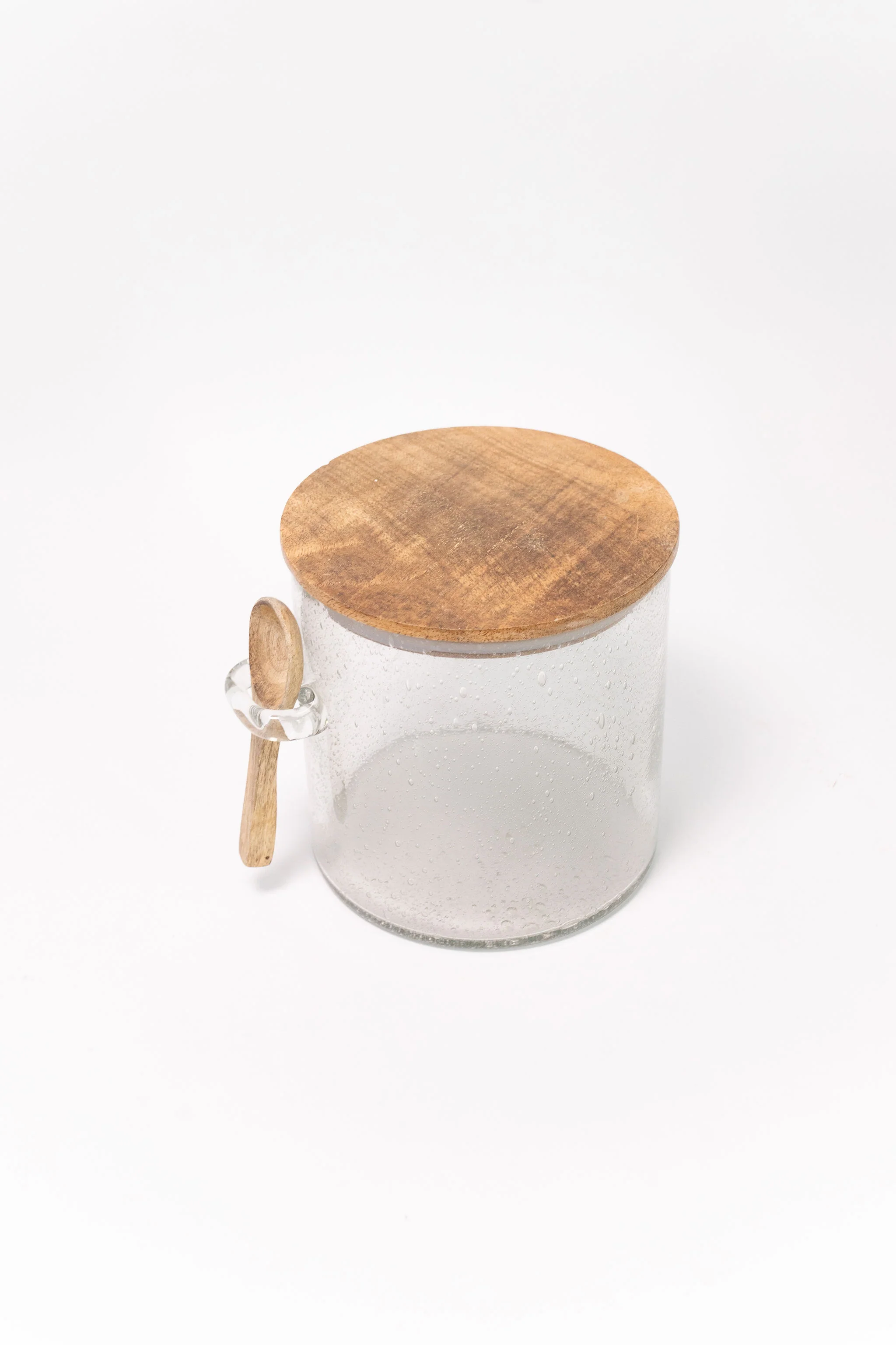 Bubble Glass Canister with Wooden Spoon - 3 Sizes - Image 5