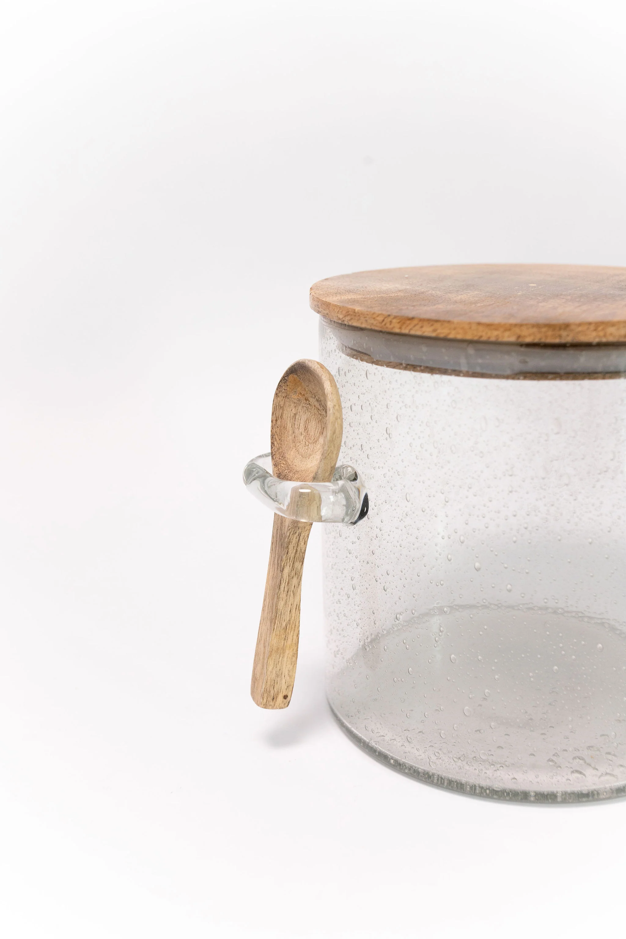 Bubble Glass Canister with Wooden Spoon - 3 Sizes - Image 6