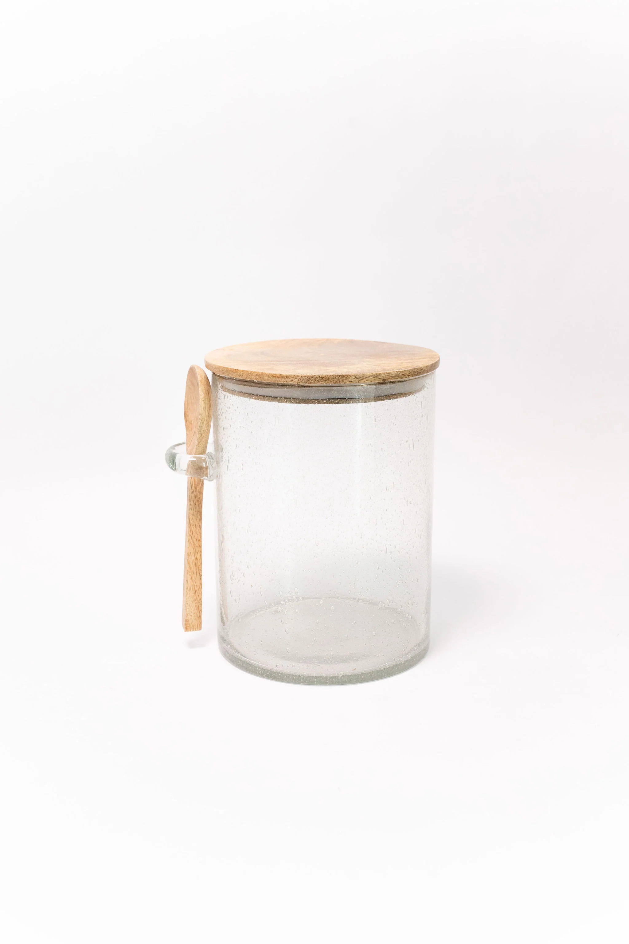 Bubble Glass Canister with Wooden Spoon - 3 Sizes - Image 7