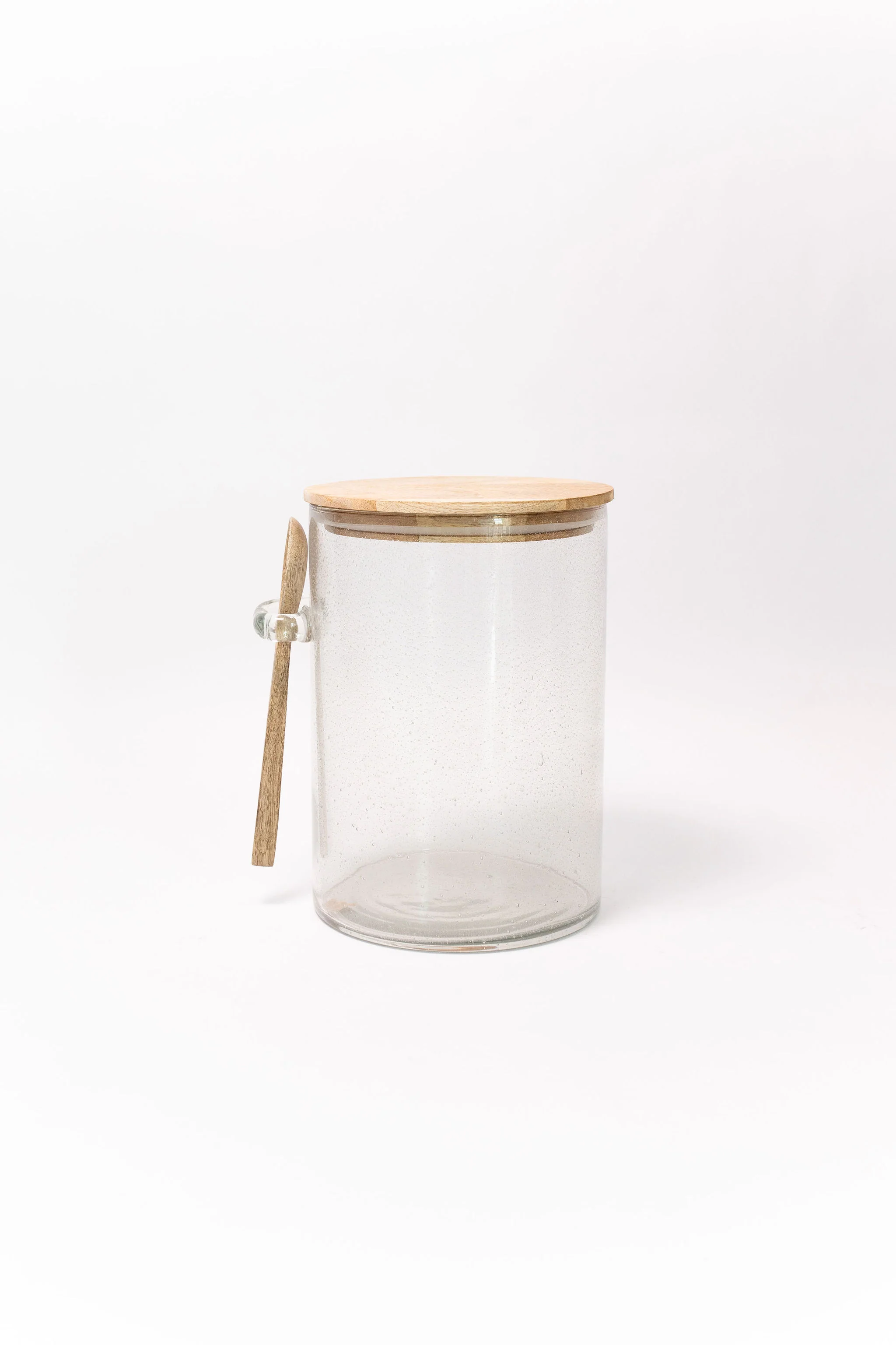 Bubble Glass Canister with Wooden Spoon - 3 Sizes - Image 8