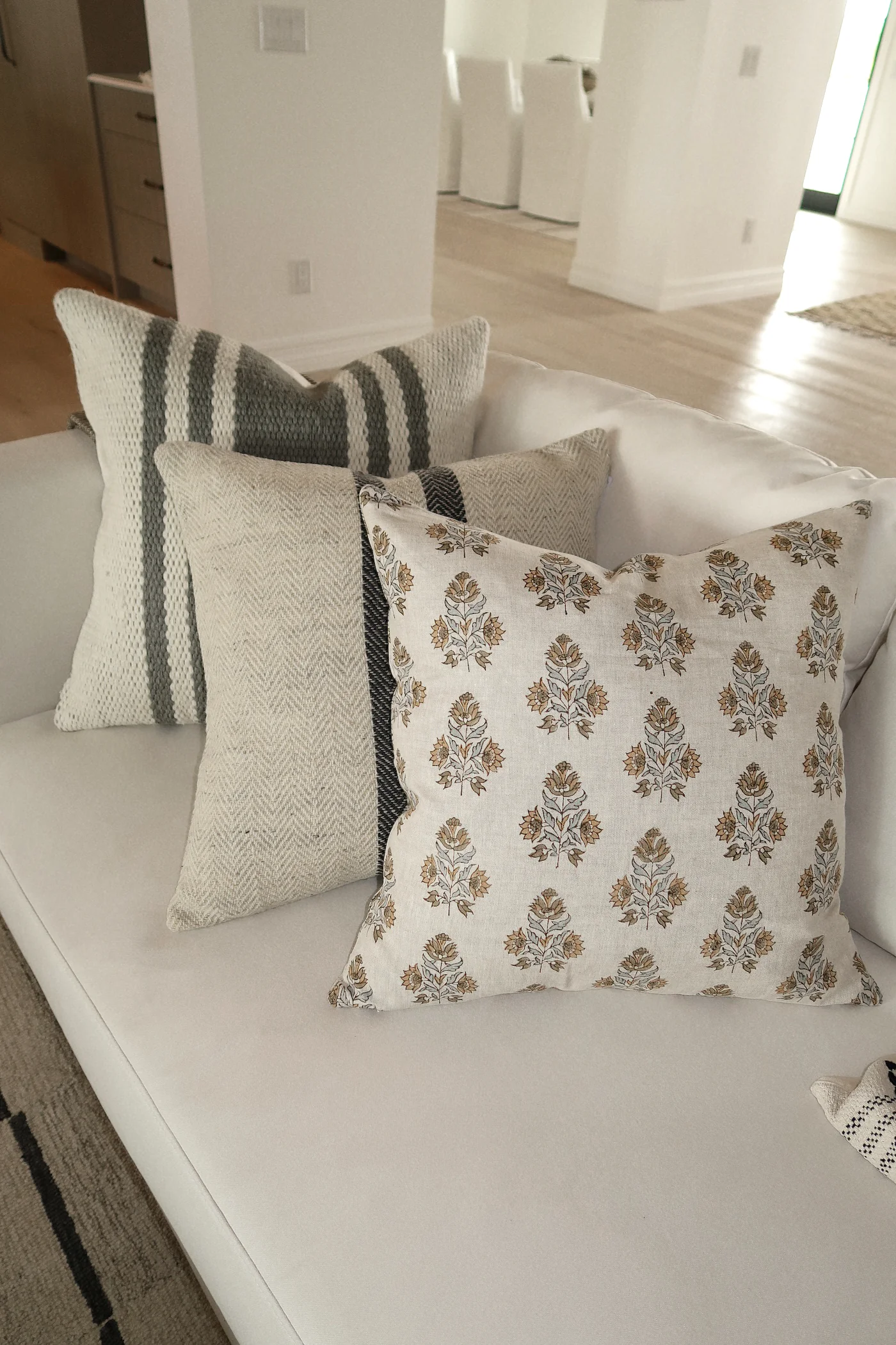 Campbell Striped Pillow - Beige - 20"x20" - Image 4