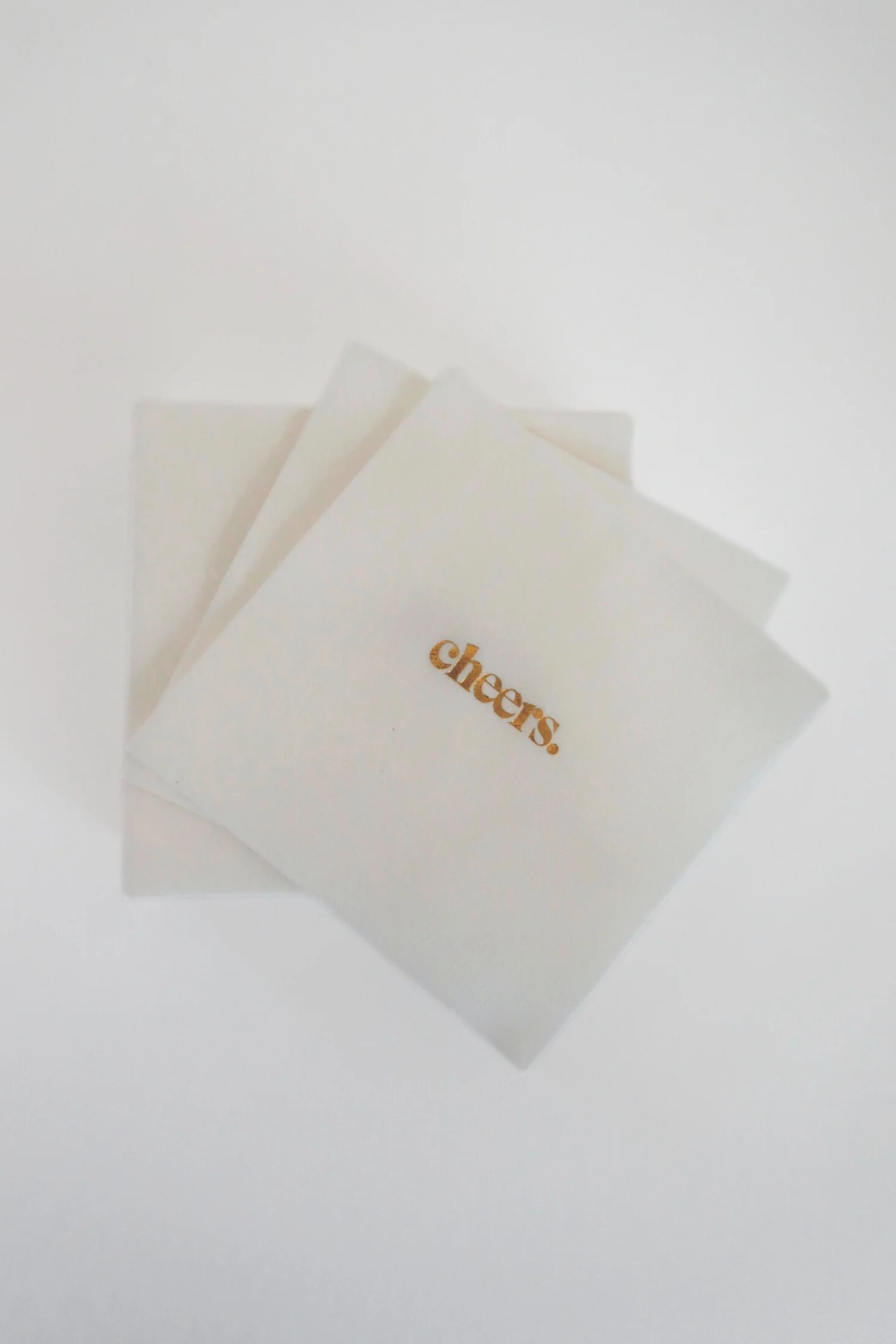Cheers Gold Foil Cocktail Napkins