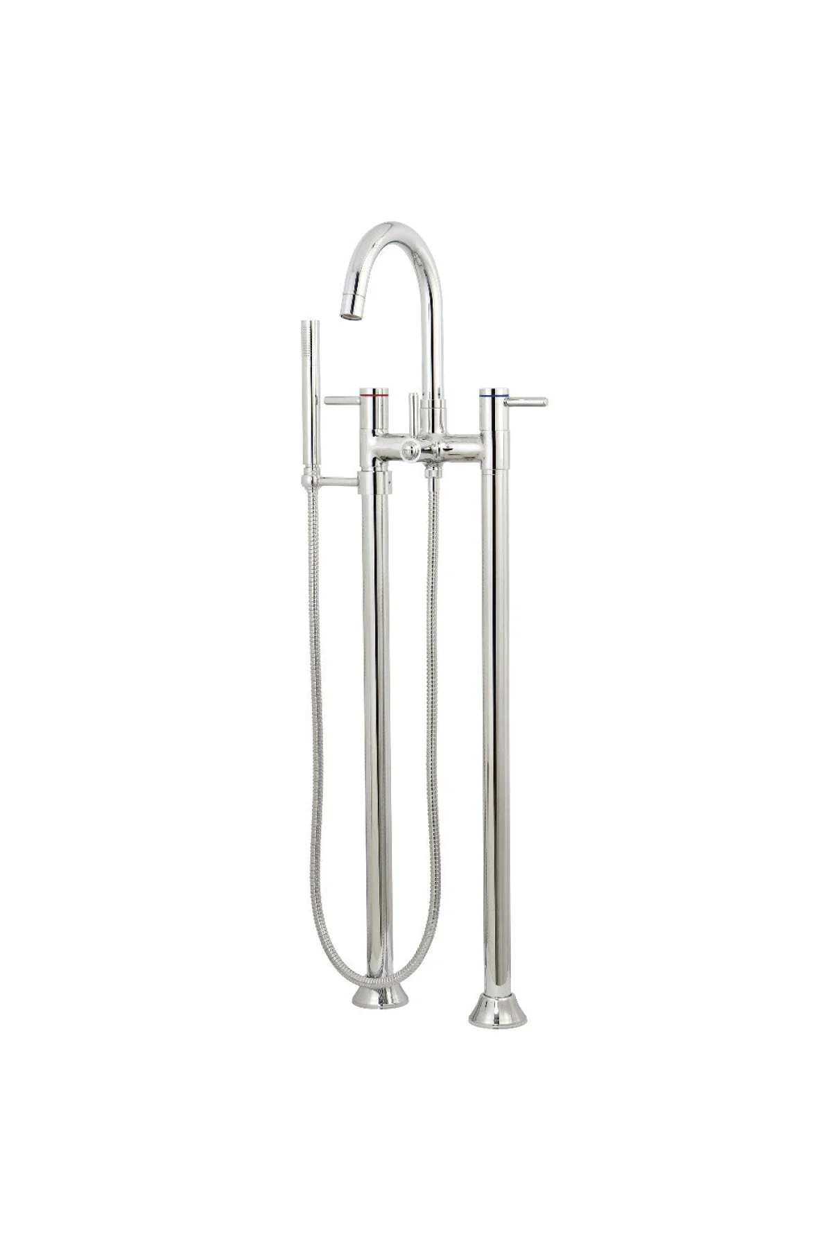 Concord 3-Handle Freestanding Tub Faucet with Hand Shower - Image 4