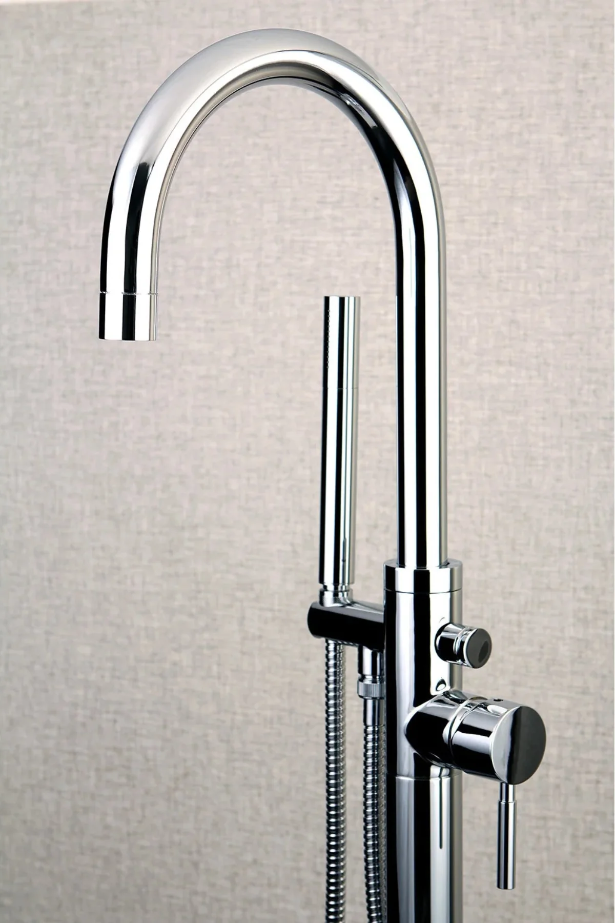 Concord Arched Freestanding Tub Faucet with Hand Shower - Image 6