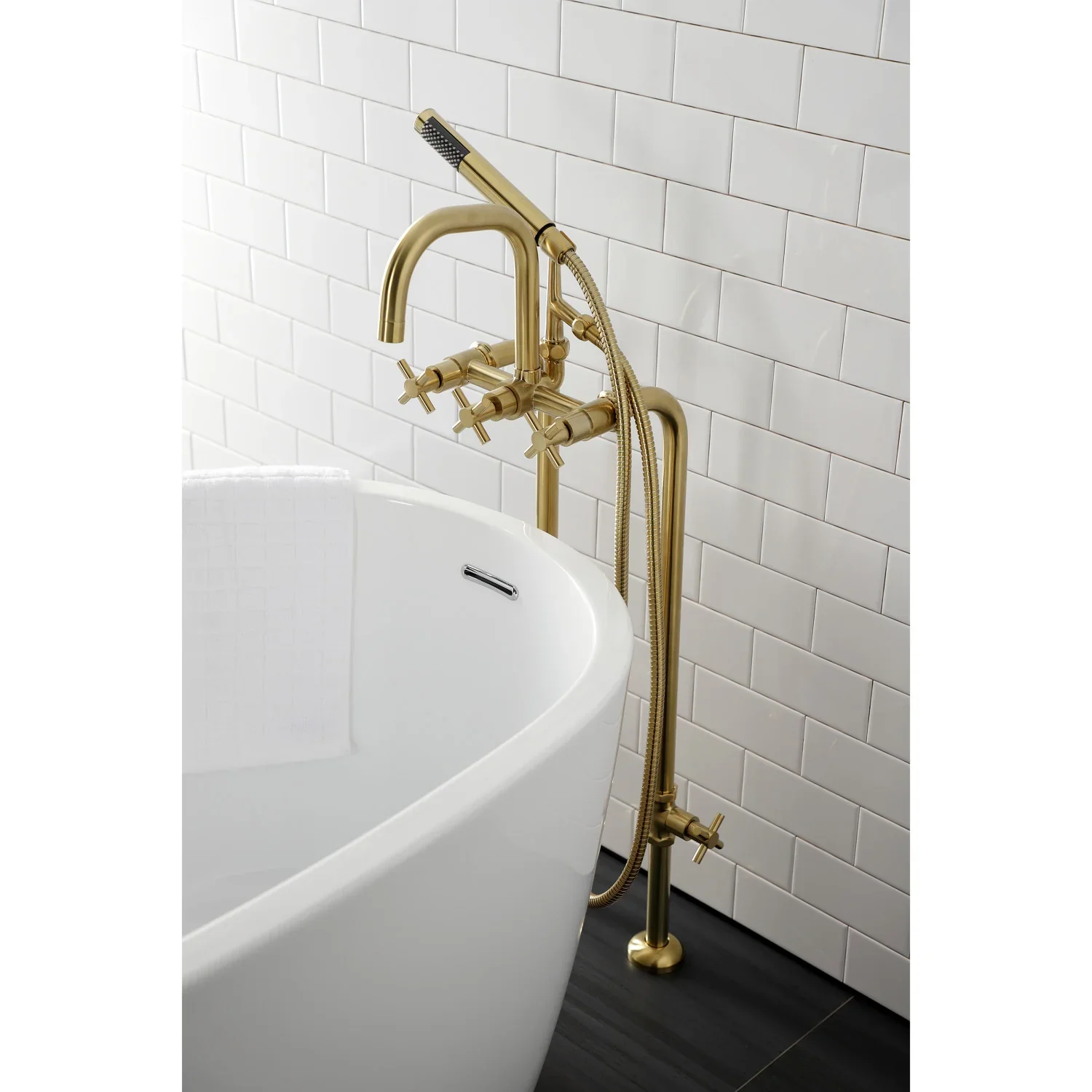 Concord Freestanding Tub Faucet with Supply Line + Stop Valve - Image 4