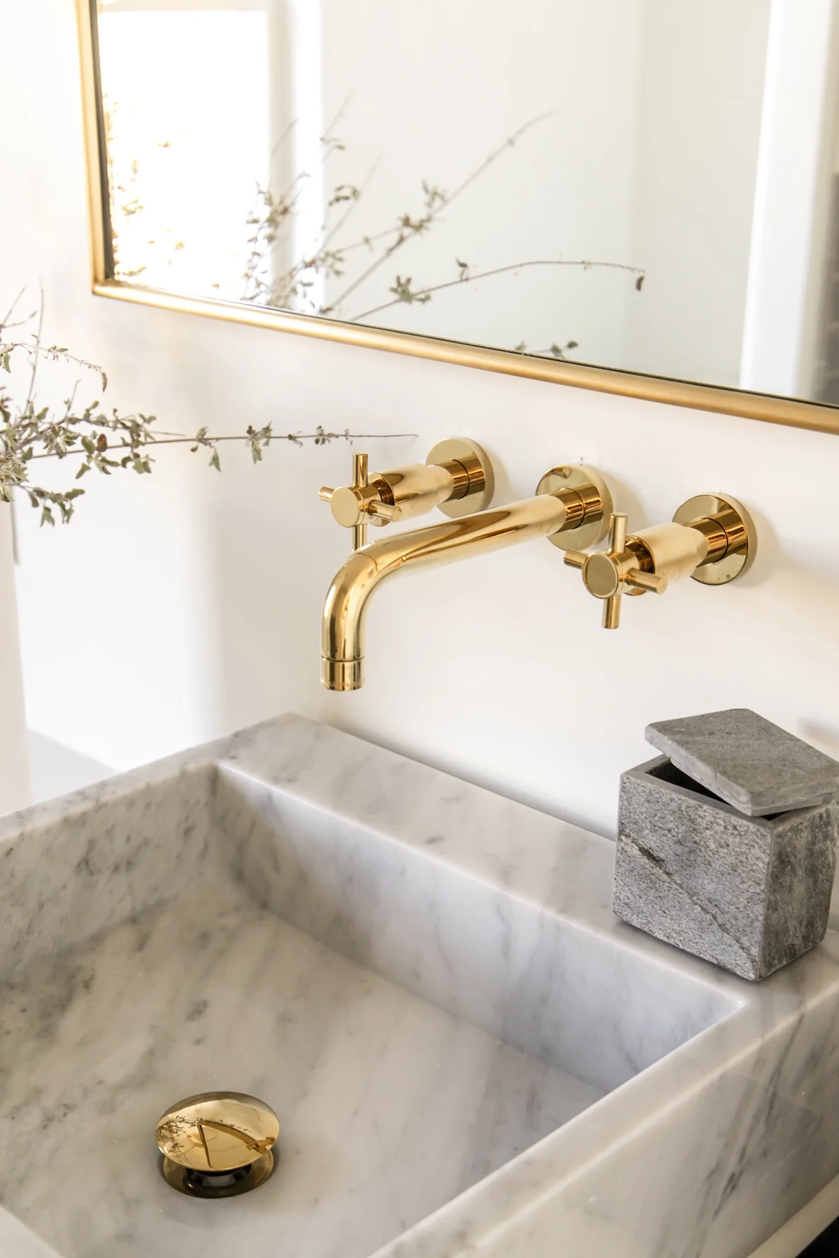 Concord Round Wall Mount Bathroom Faucet with Cross Handles
