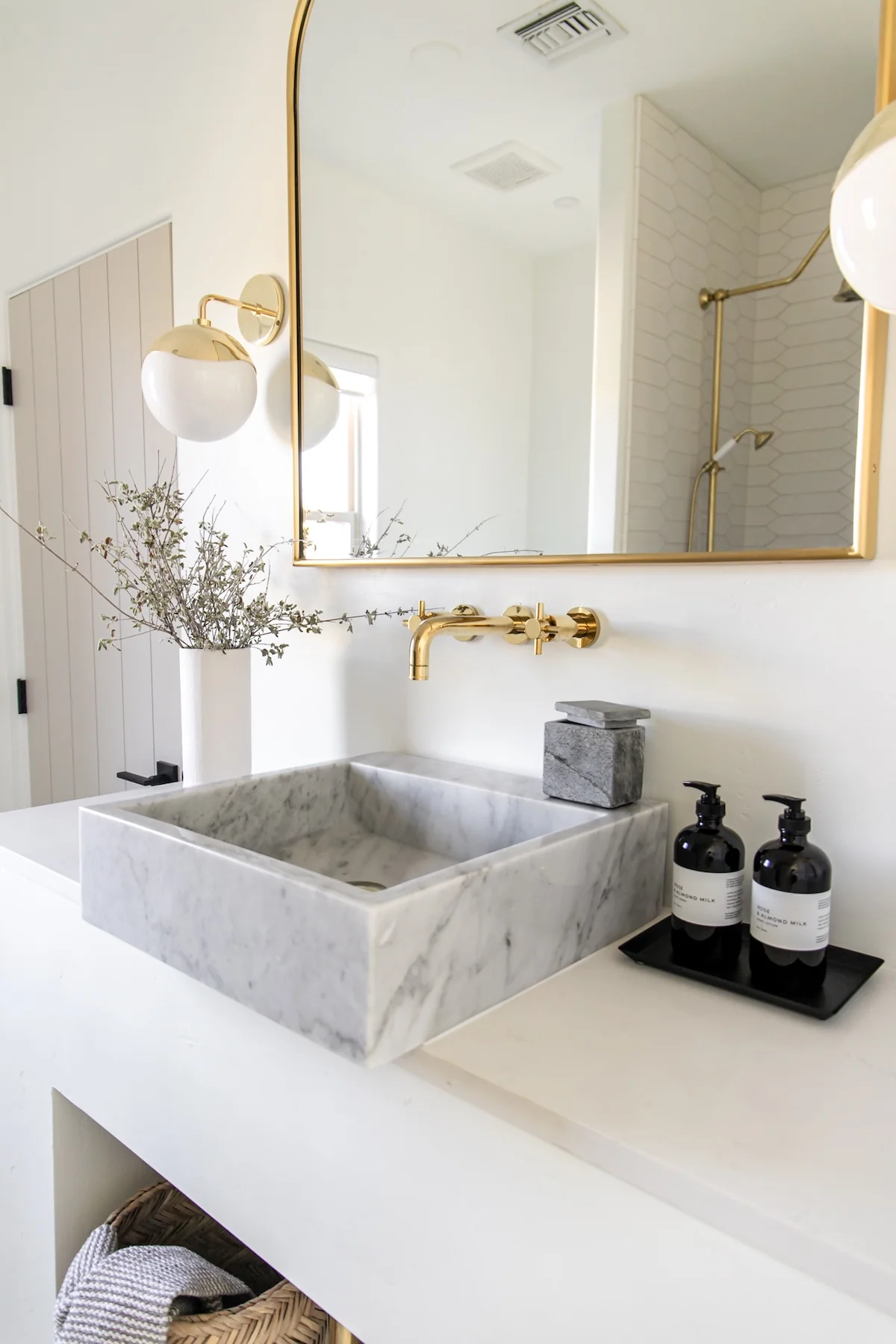 Concord Round Wall Mount Bathroom Faucet with Cross Handles - Image 3