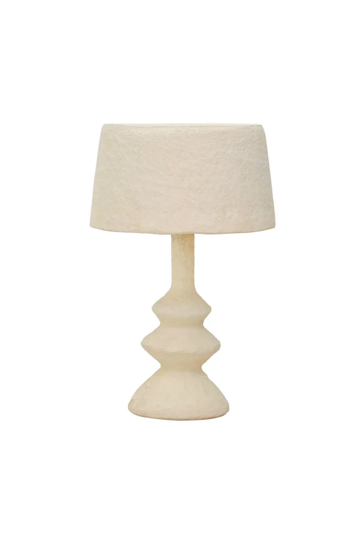 Cream Cotton Mache Table Lamp - Image 2