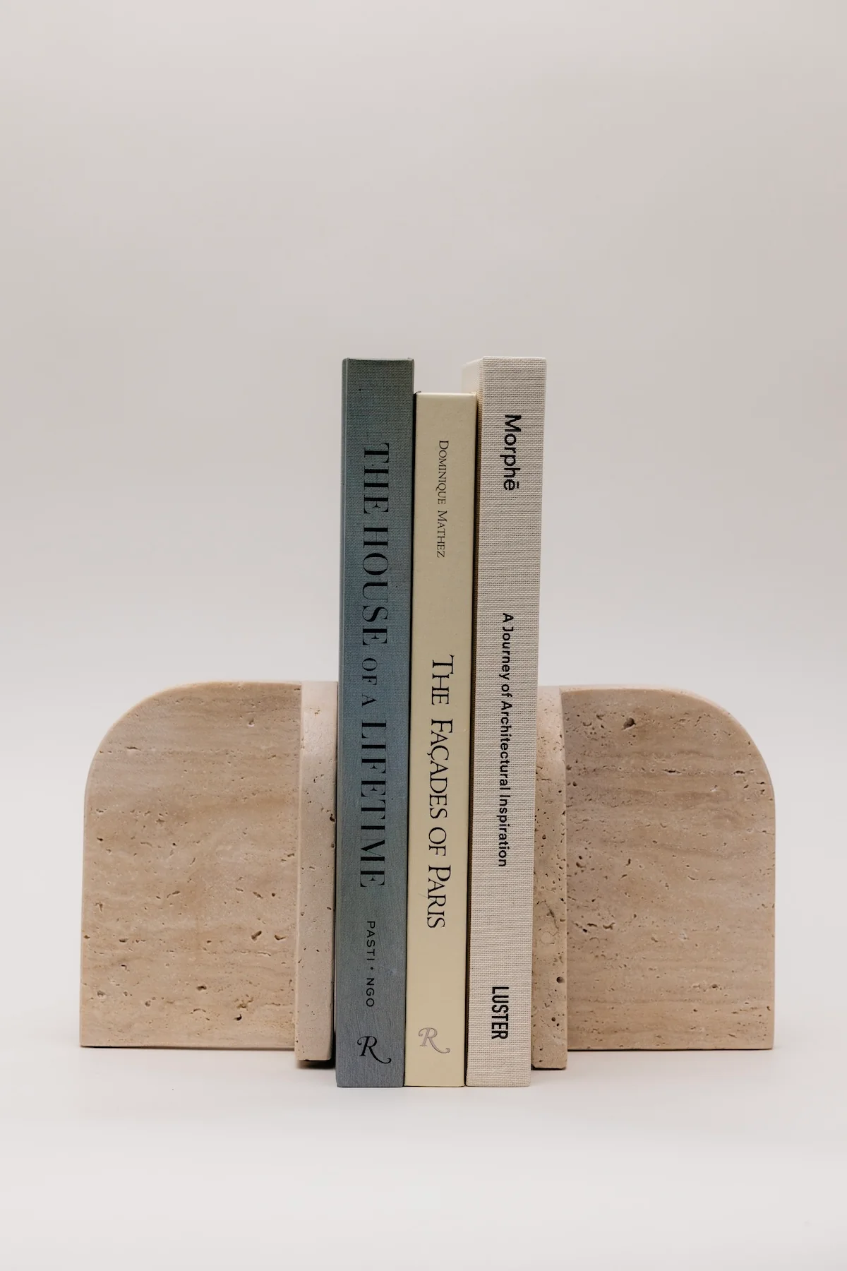 Croix Arch Travertine Bookends - Set of 2