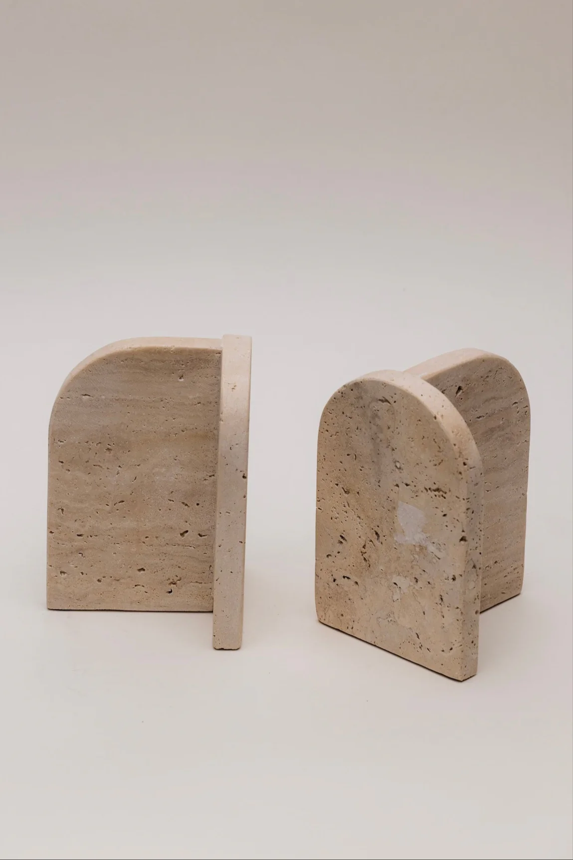 Croix Arch Travertine Bookends - Set of 2 - Image 2
