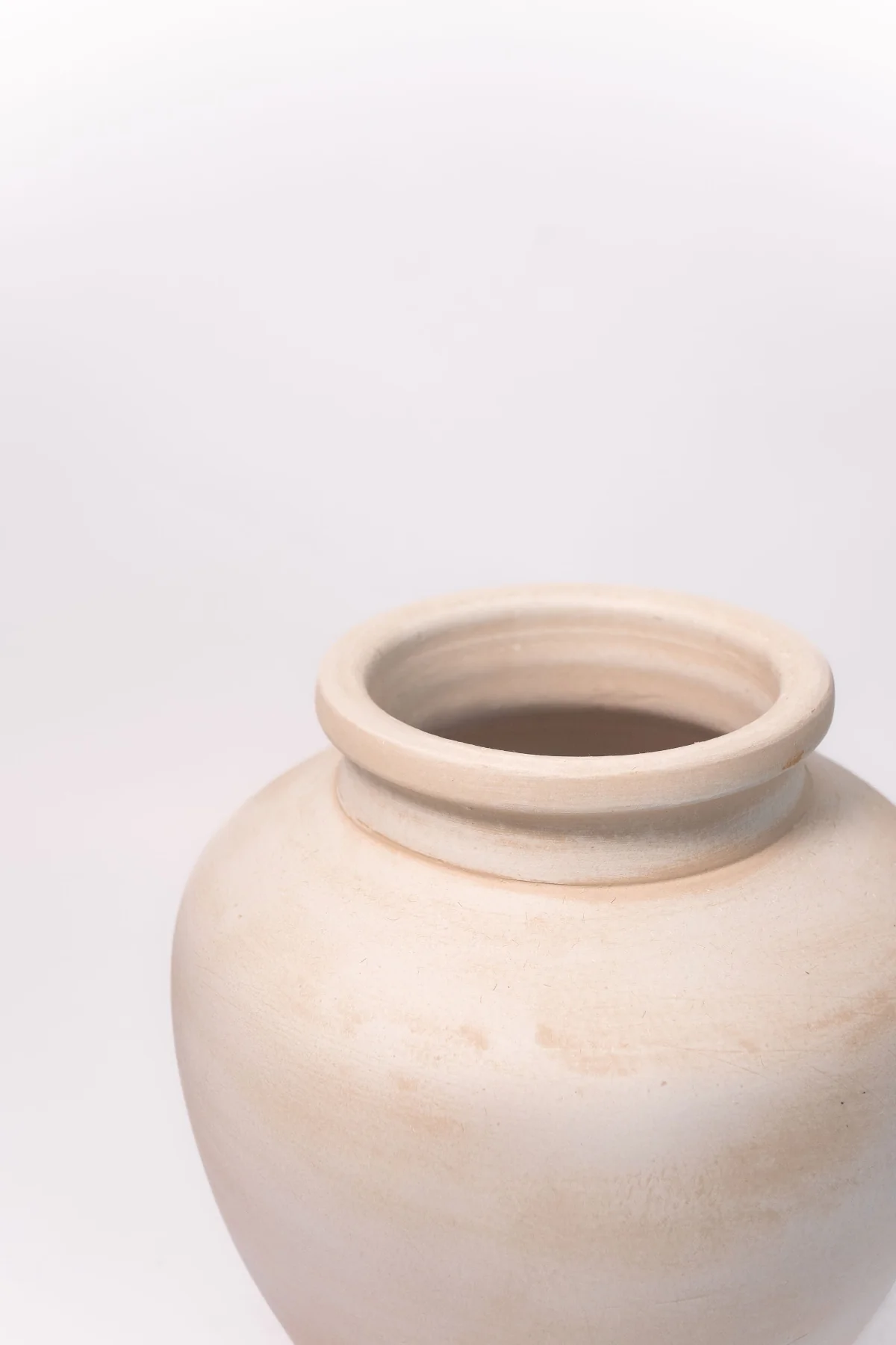 Distressed Terracotta Vase - Cream - Image 3