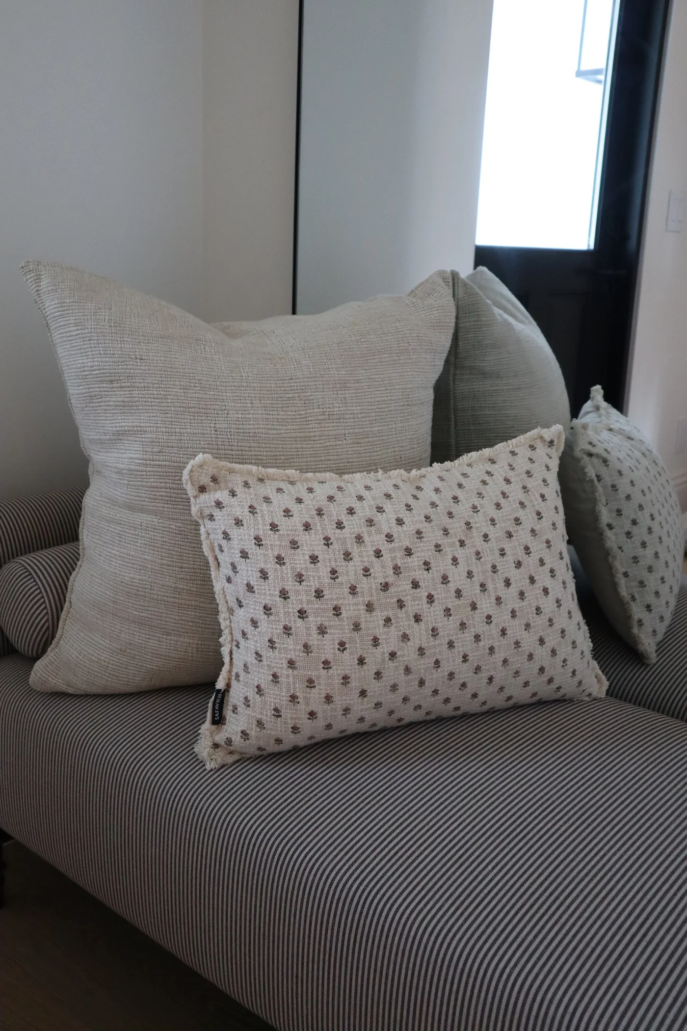 Floral Block Print Lumbar Pillow - 14"x20" - Image 3