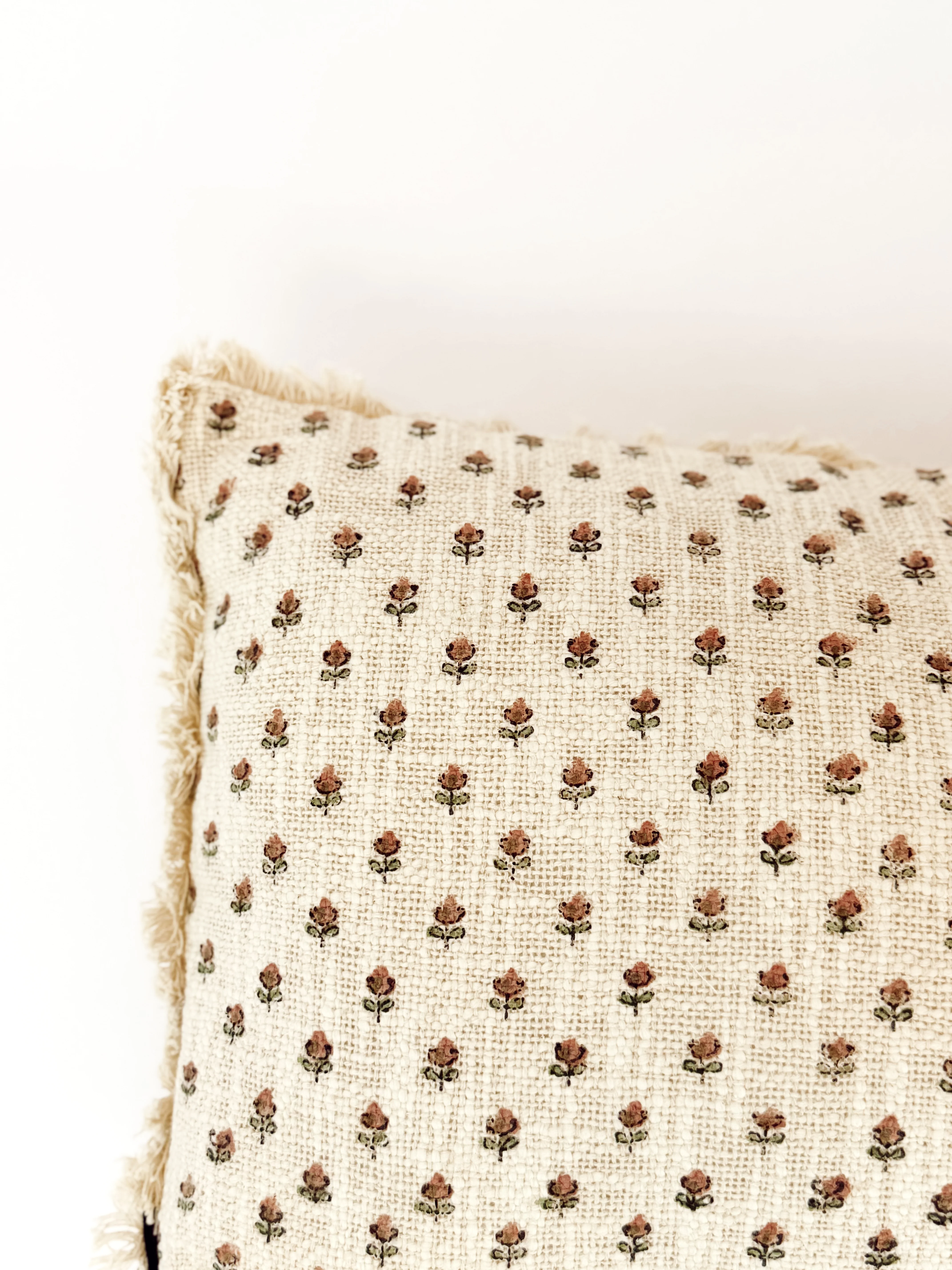 Floral Block Print Lumbar Pillow - 14"x20" - Image 4
