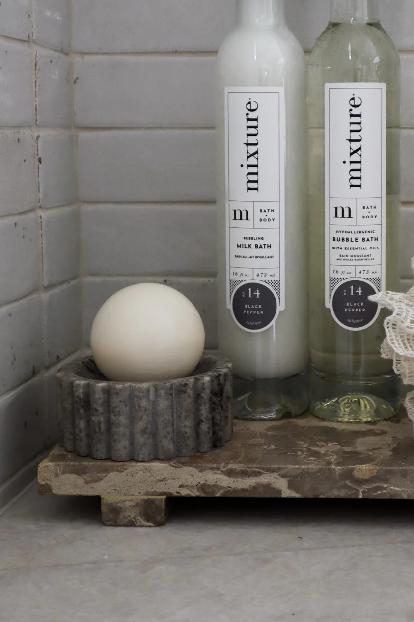 Fluted Marble Soap Dish