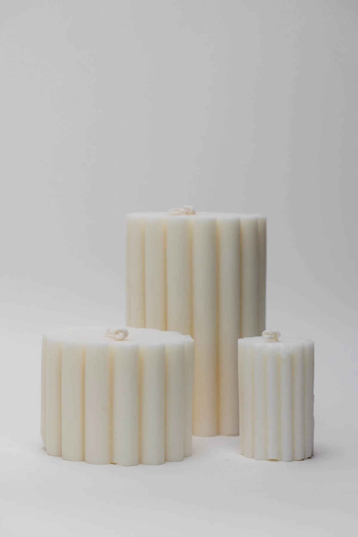 Fluted Pillar Candles - Set of 3 - Image 3