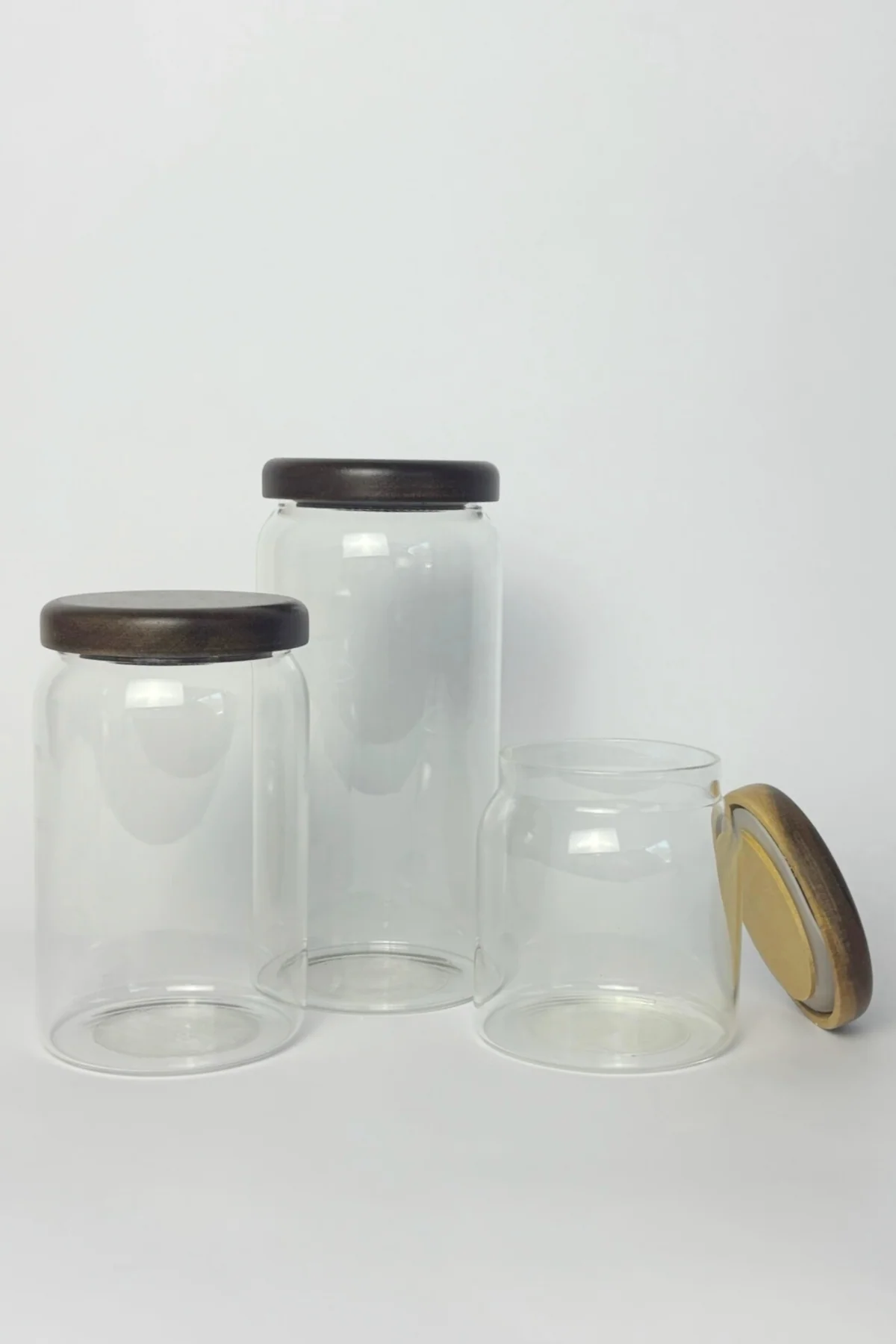 Glass Canister with Wood Lid - 3 Sizes - Image 2