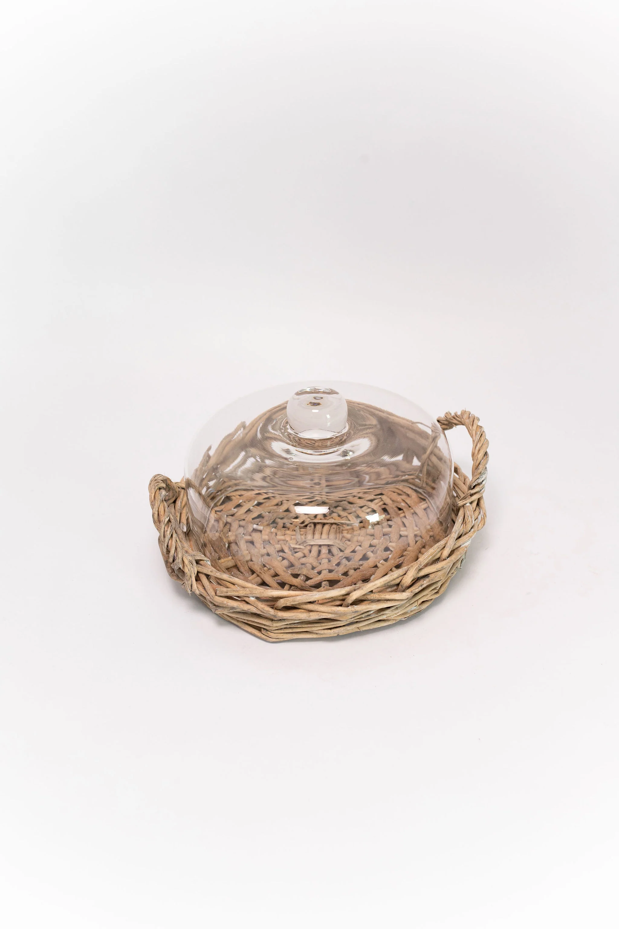Glass Cloche with Woven Base - Image 2