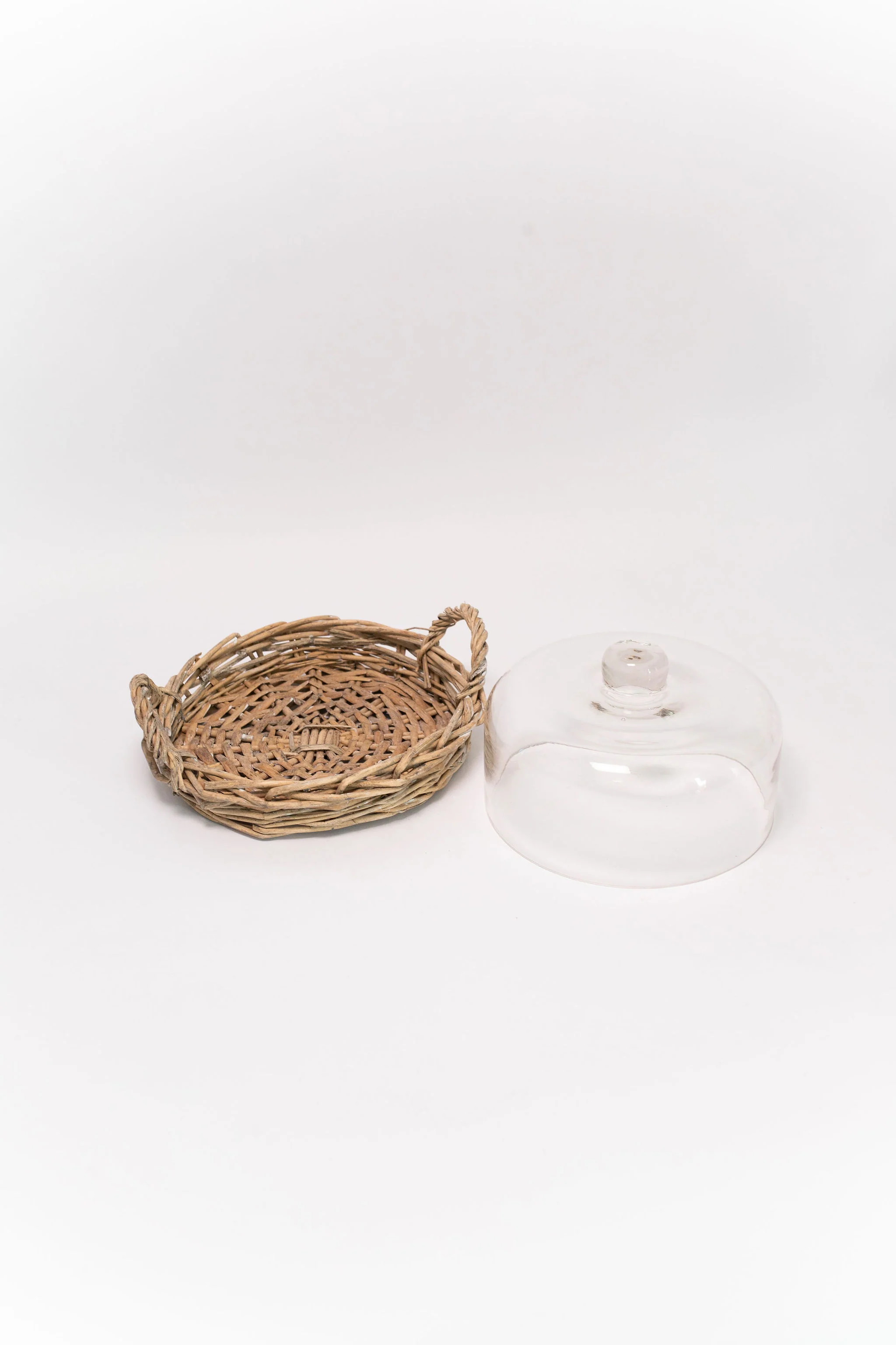 Glass Cloche with Woven Base - Image 3