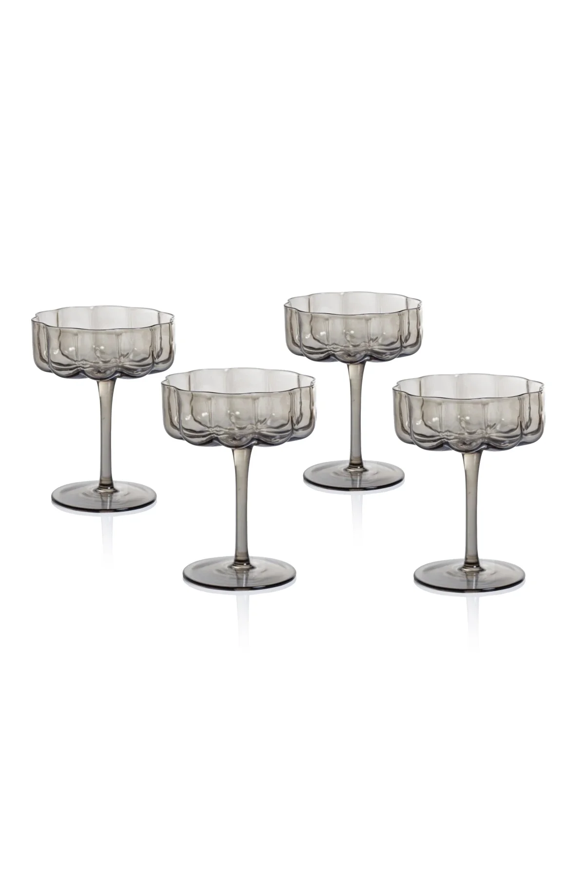 Gray Reinhard Handblown Coupe Glasses - Set of 4 - Image 2
