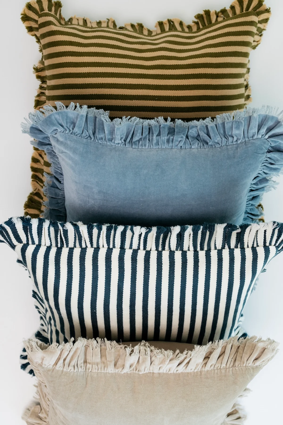 Hepburn Velvet Ruffle Pillow - Beige - 20.5"x20.5" - Image 4