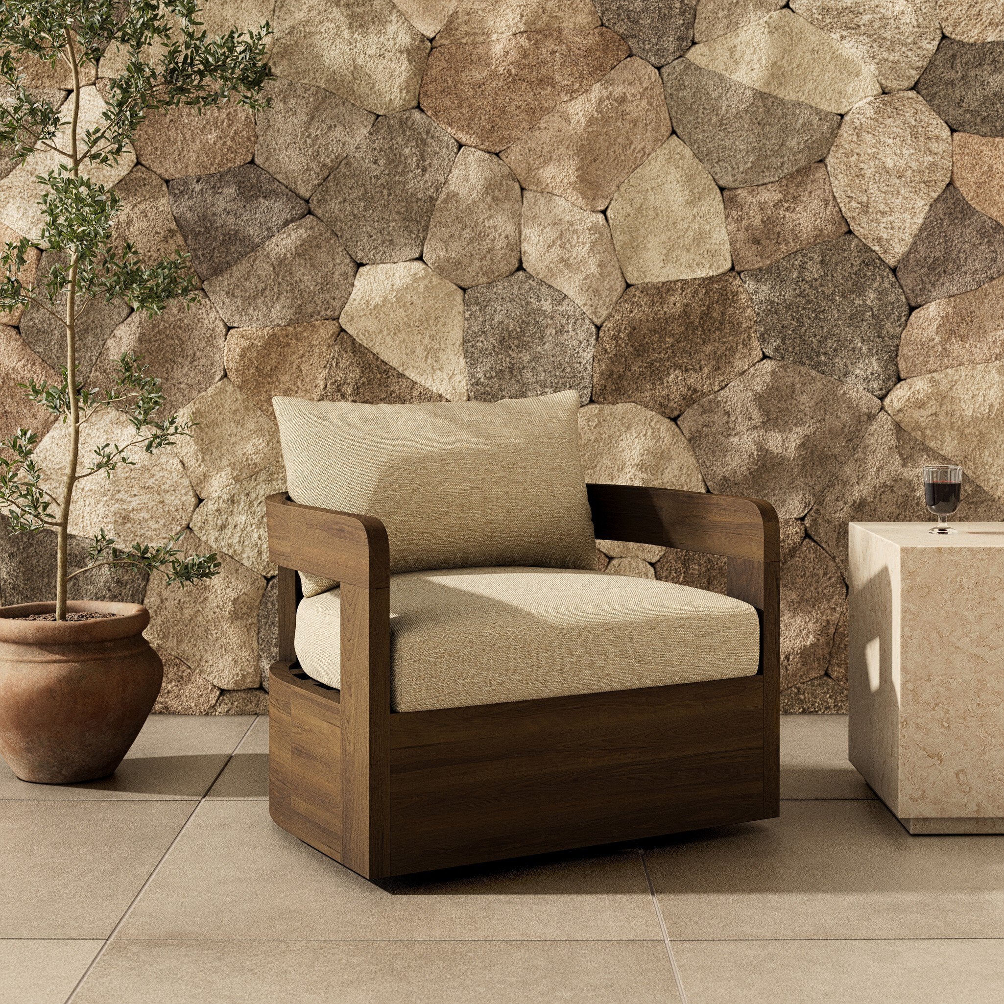 Jackson Outdoor Swivel Chair - Image 2