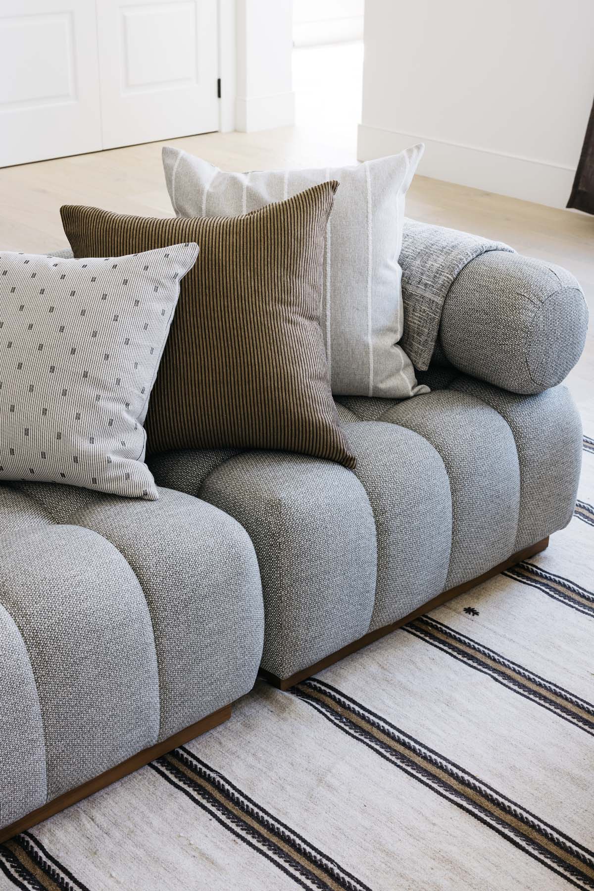 Jolie Textured Slub Stripe Pillow - 3 Sizes - Image 10