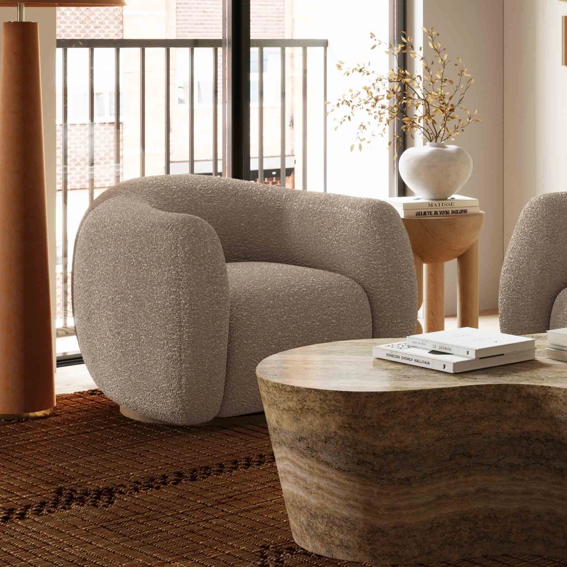 Judy Boucle Swivel Chair - Image 2