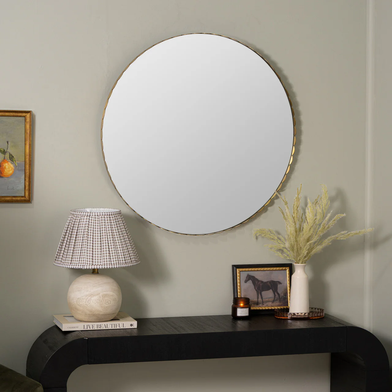 Jules Round Gold Wall Mirror - Image 2