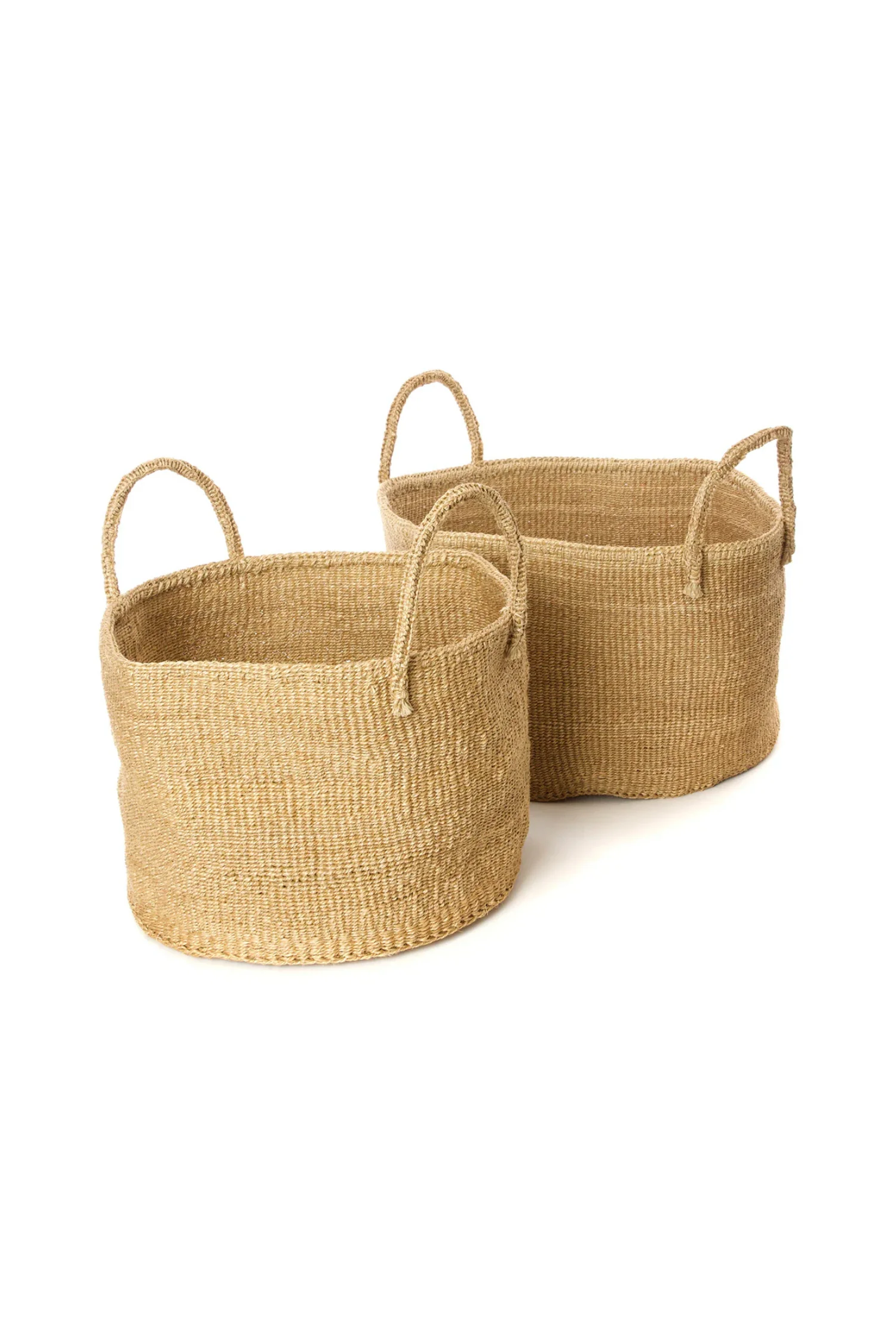 Kitui Sand Sisal Kamba Floor Baskets - 2 Styles - Image 4