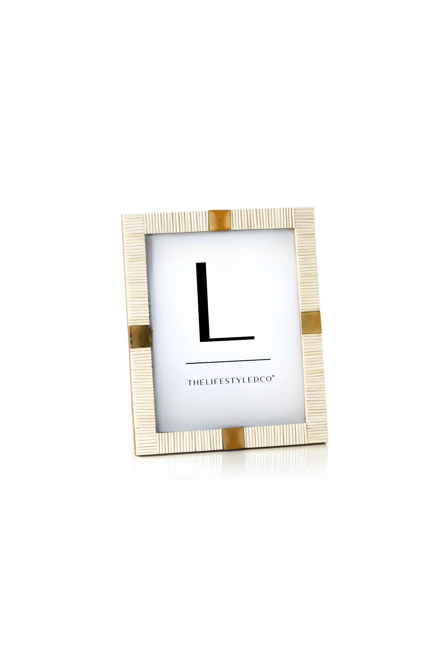 Maha Bone with Brass Trim Photo Frame